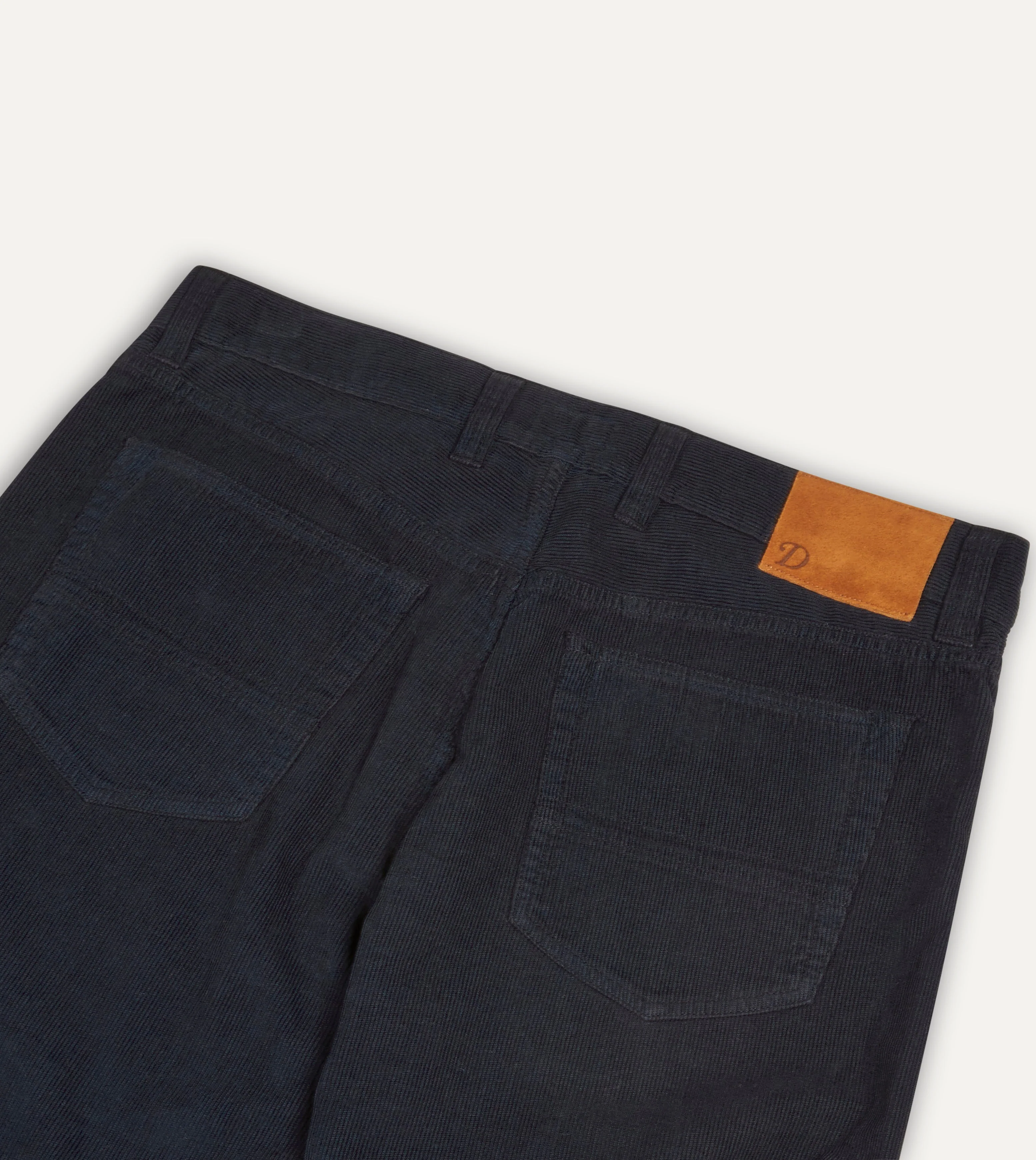 Navy Japanese Selvedge Needlecord Five-Pocket Trousers - Image 5