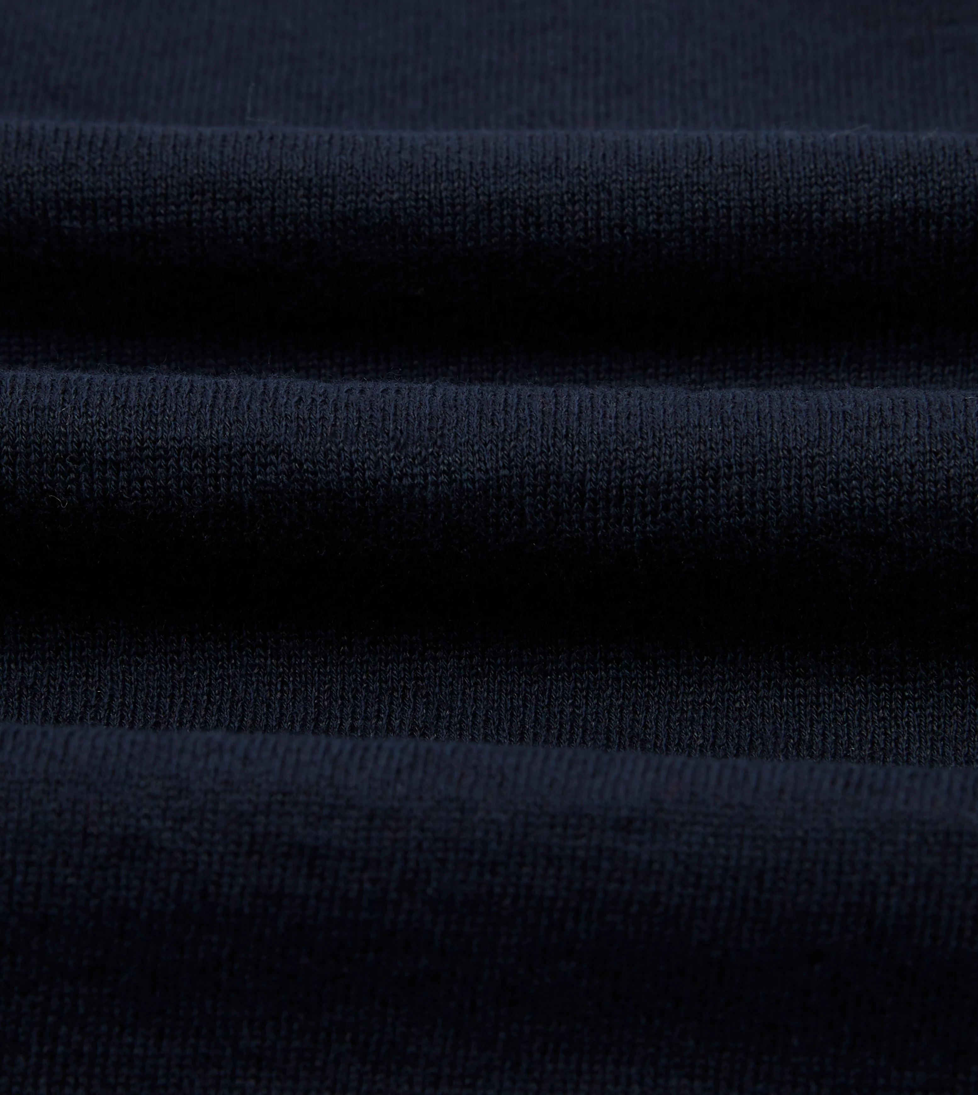 Navy Knitted Linen-Cotton Short-Sleeve Polo Shirt - Image 2
