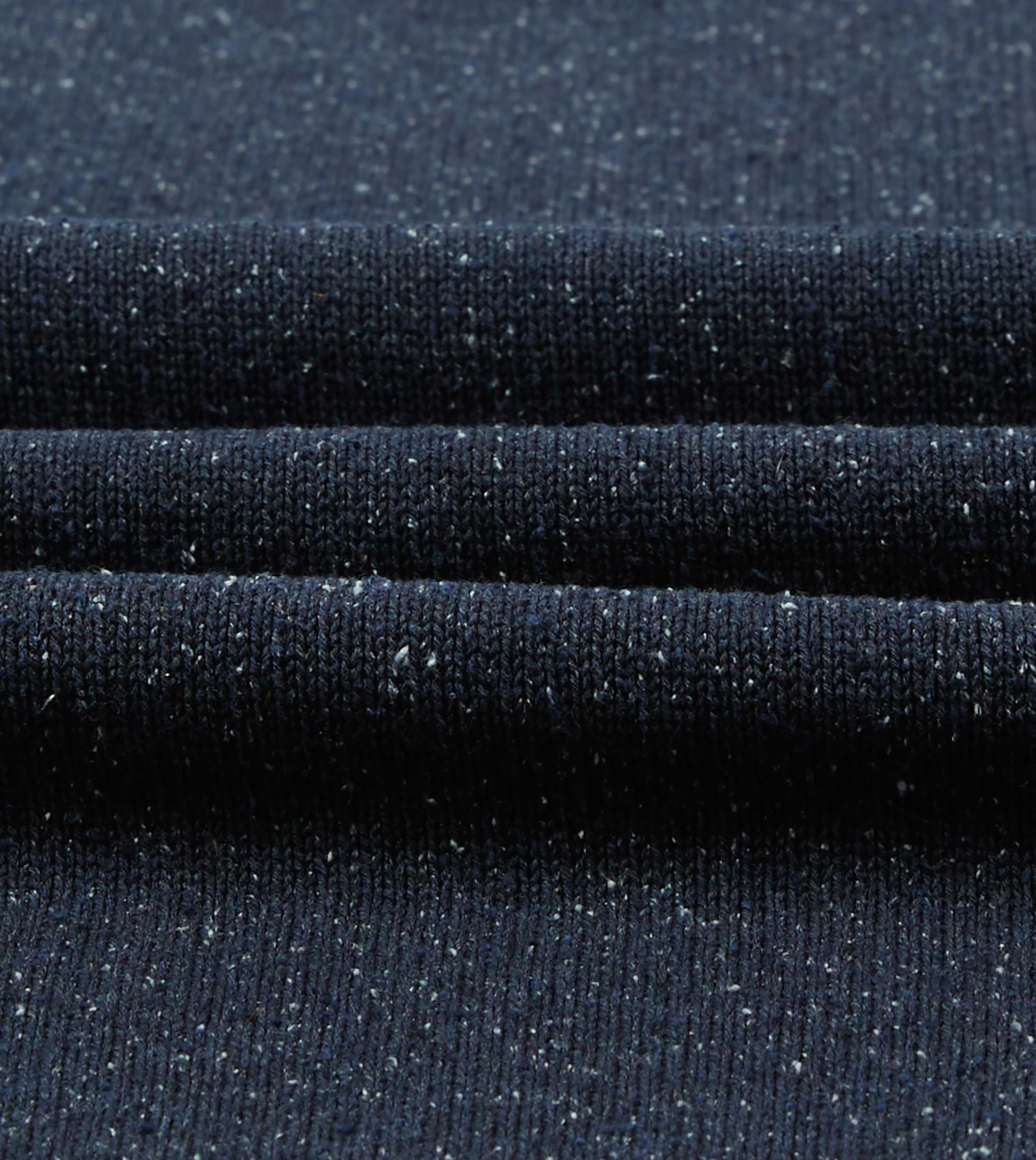 Navy Knitted Silk Short-Sleeve Polo Shirt - Image 2