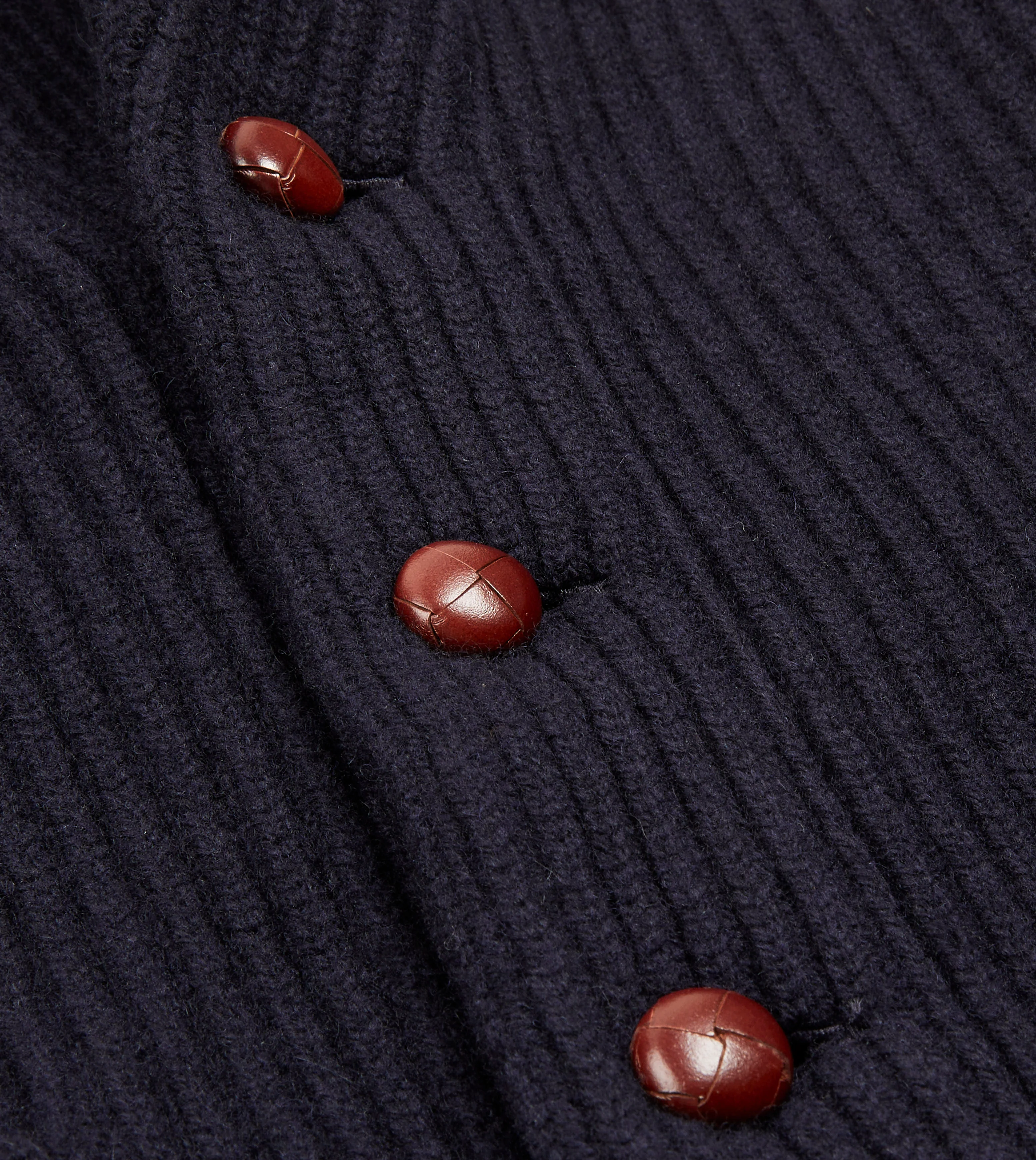 Navy Lambswool Shawl Collar Cardigan - Image 4
