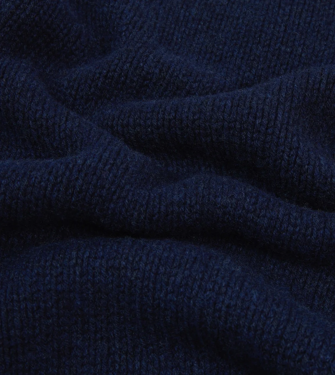 Navy Lambswool Submariner Roll Neck Jumper - Image 2
