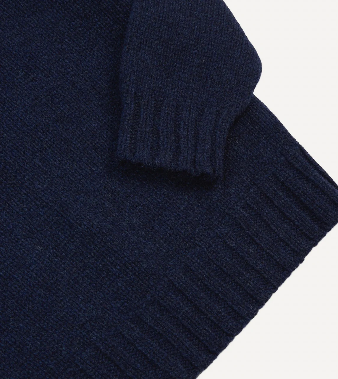 Navy Lambswool Submariner Roll Neck Jumper - Image 4