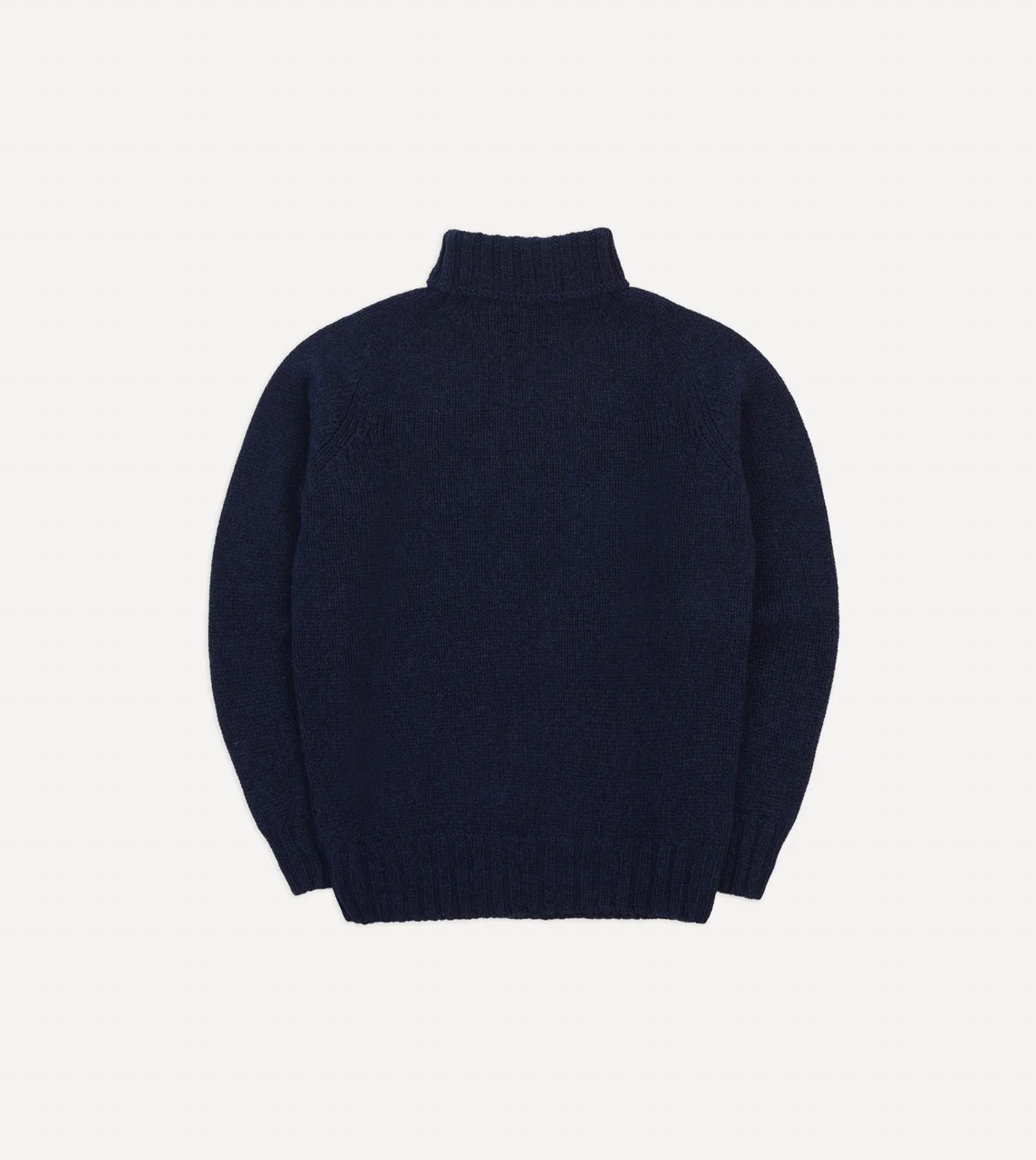 Navy Lambswool Submariner Roll Neck Jumper - Image 5