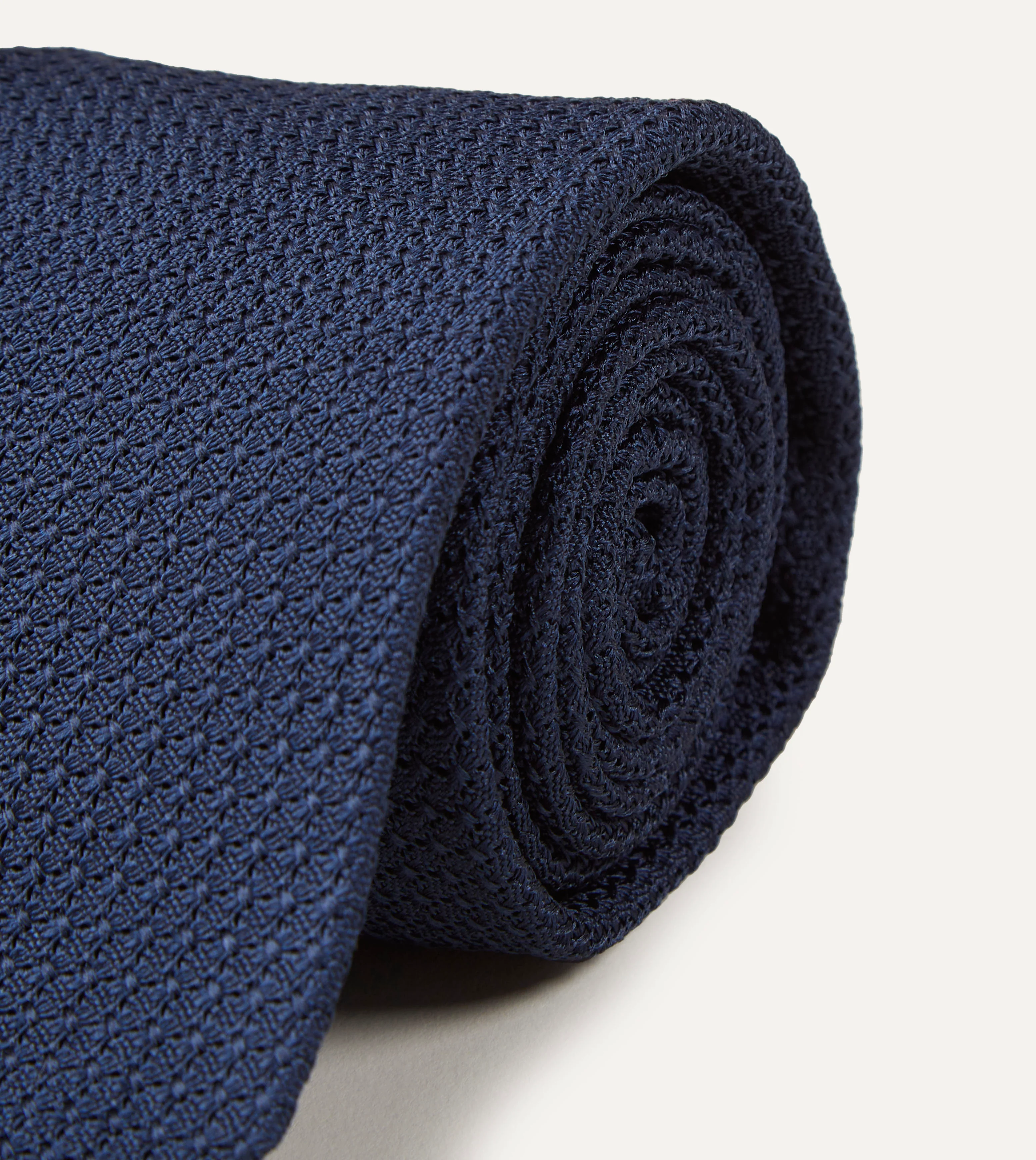 Navy Large Knot Grenadine Tipped Tie - Image 3