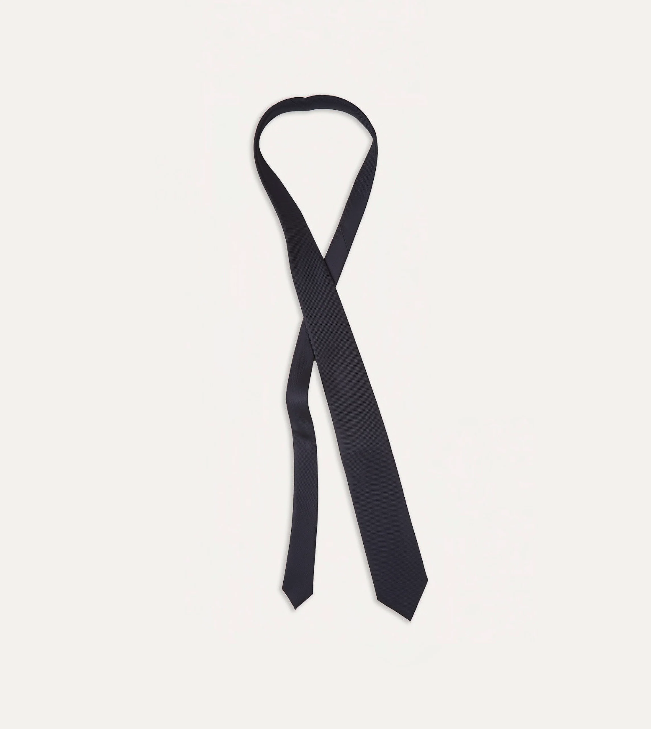 Navy Silk Twill Tipped Tie - Image 4