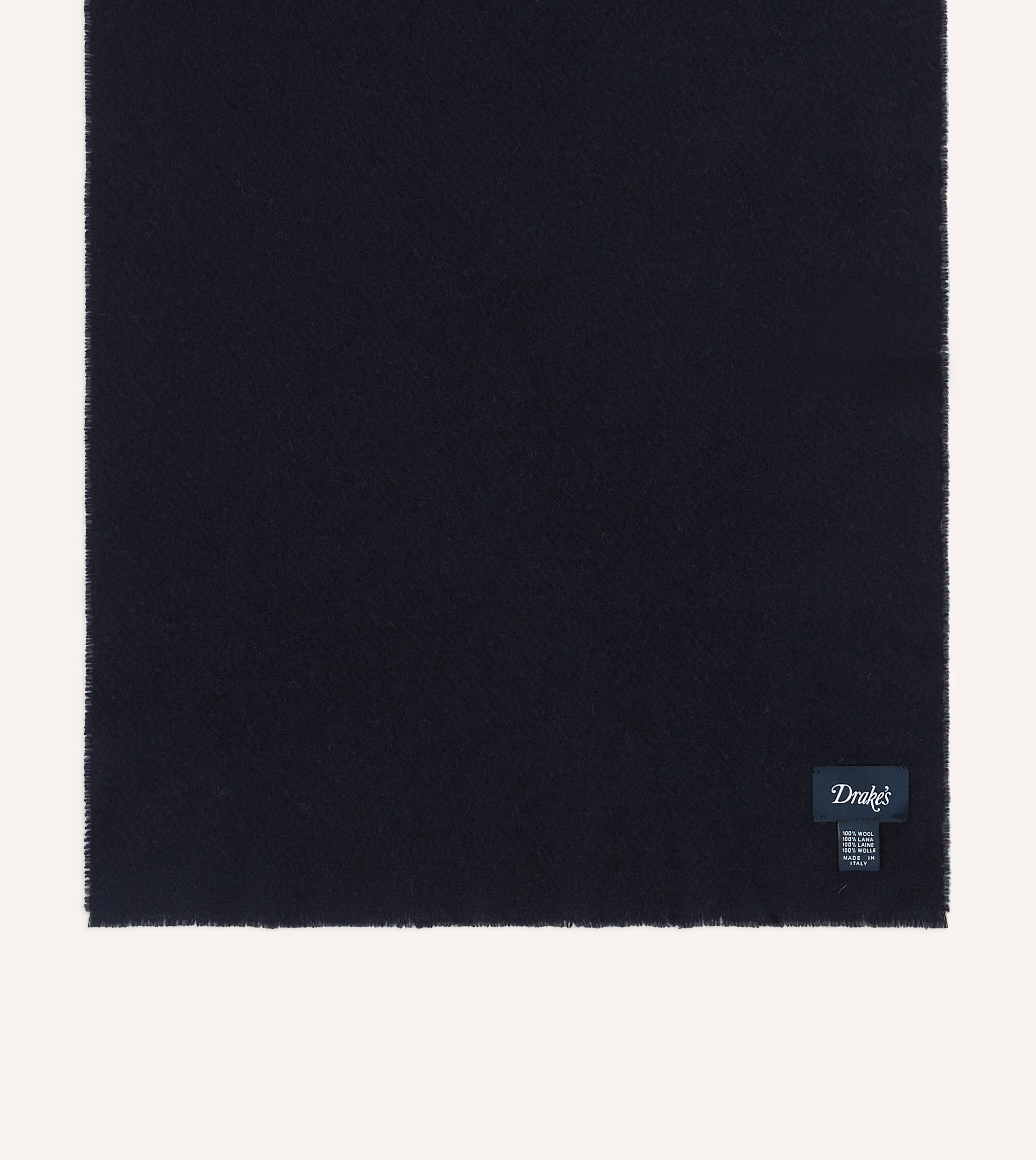 Navy Solid Wool Scarf - Image 3