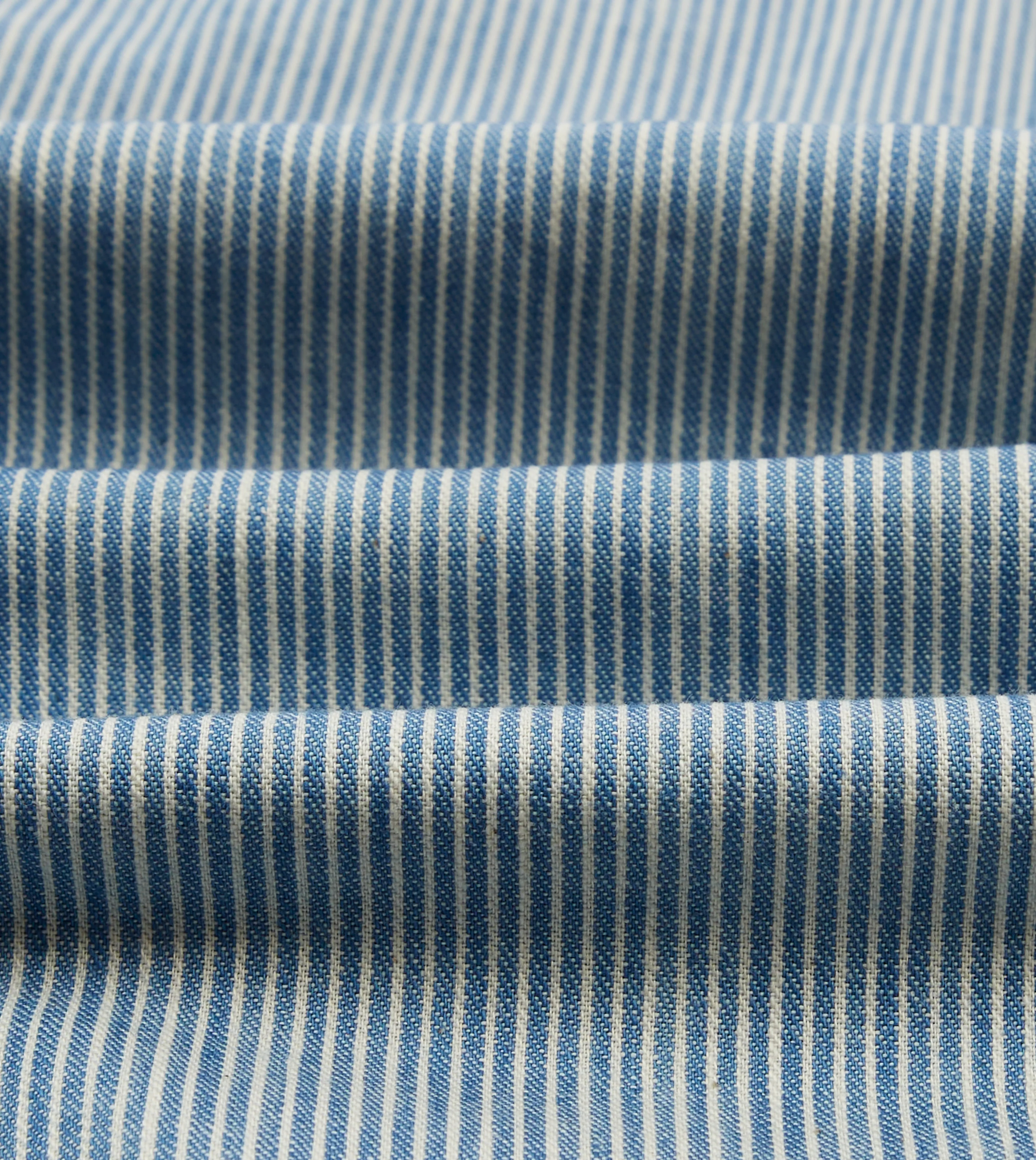 Navy Stripe Denim Work Shirt - Image 2