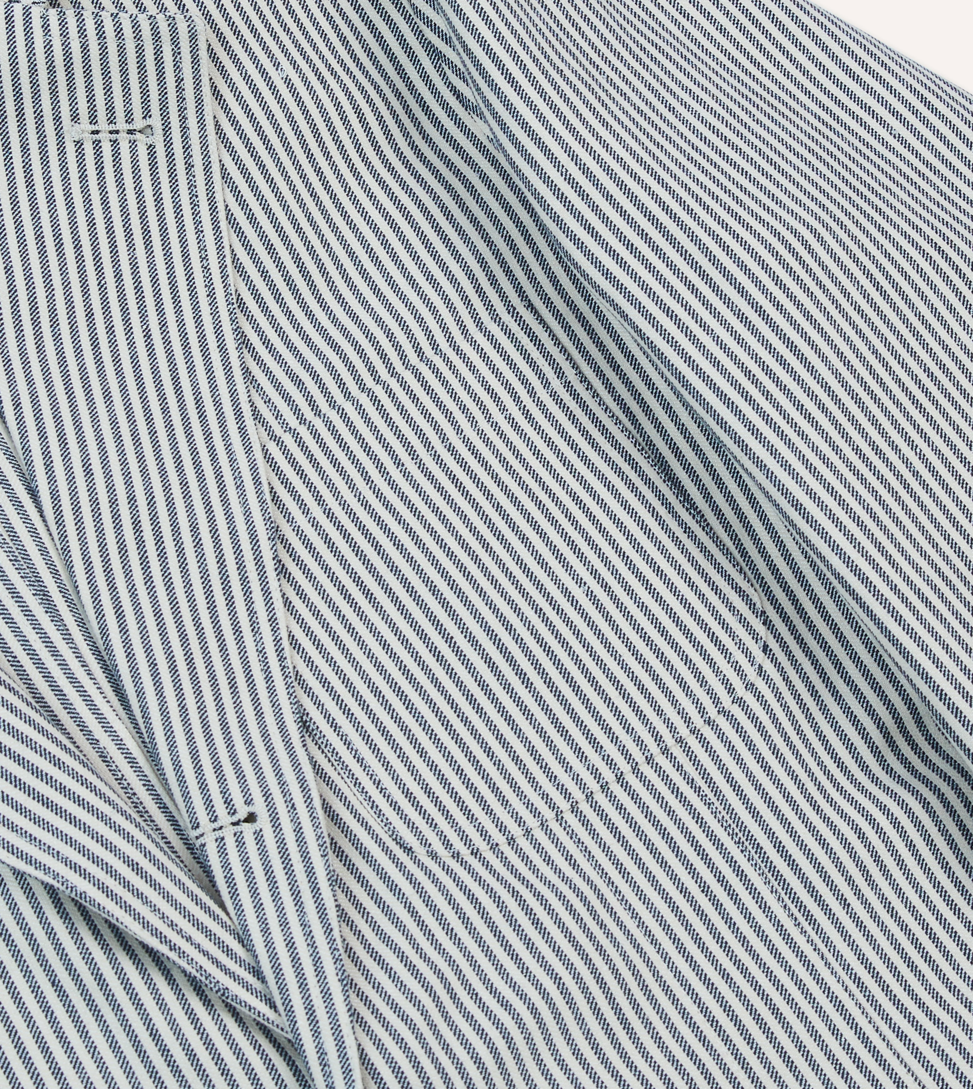 Navy Ticking Stripe Cotton Linen Games Blazer Mk. I - Image 5