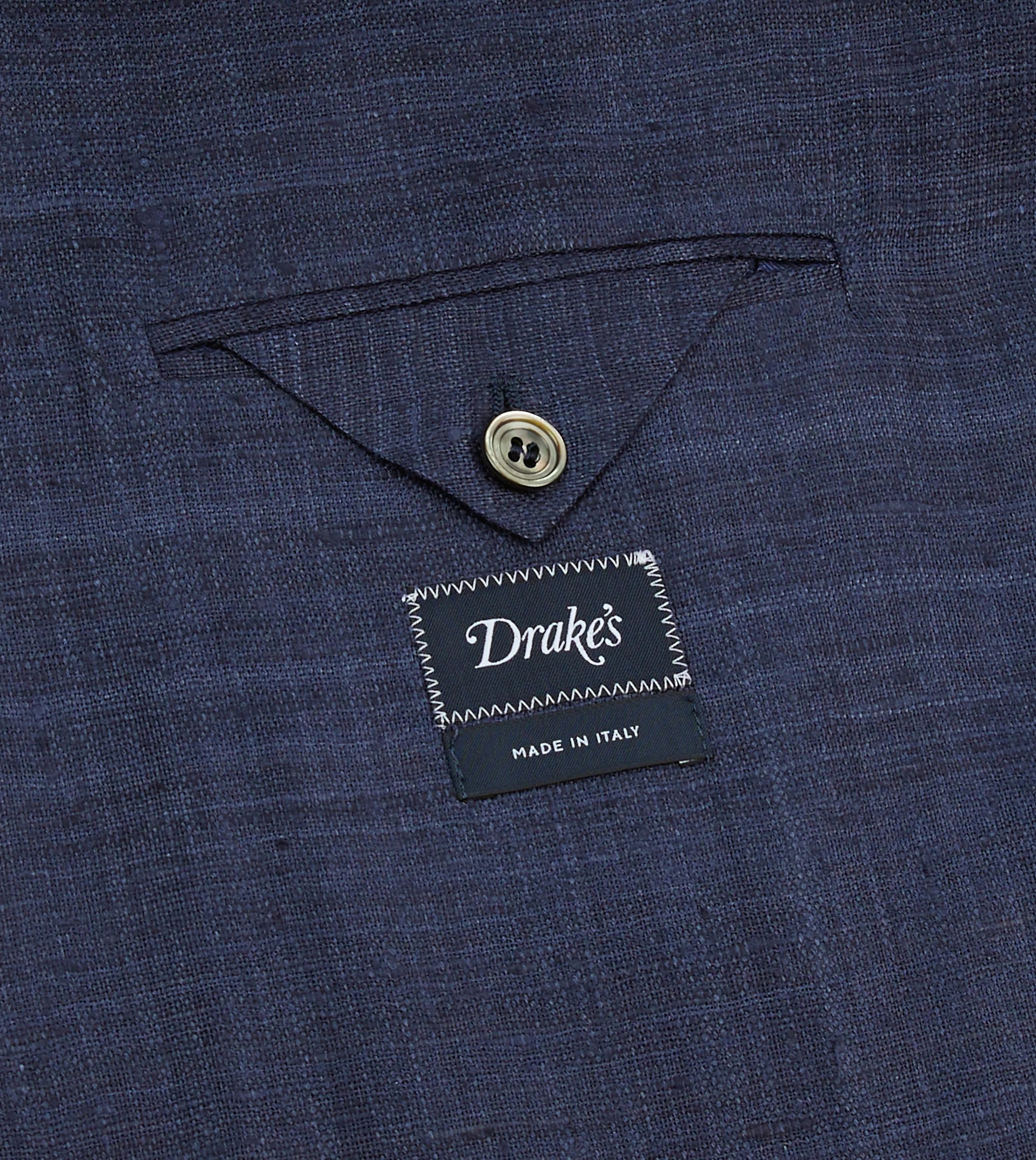 Navy Tussah Silk Double-Breasted Tailored Jacket - Image 7