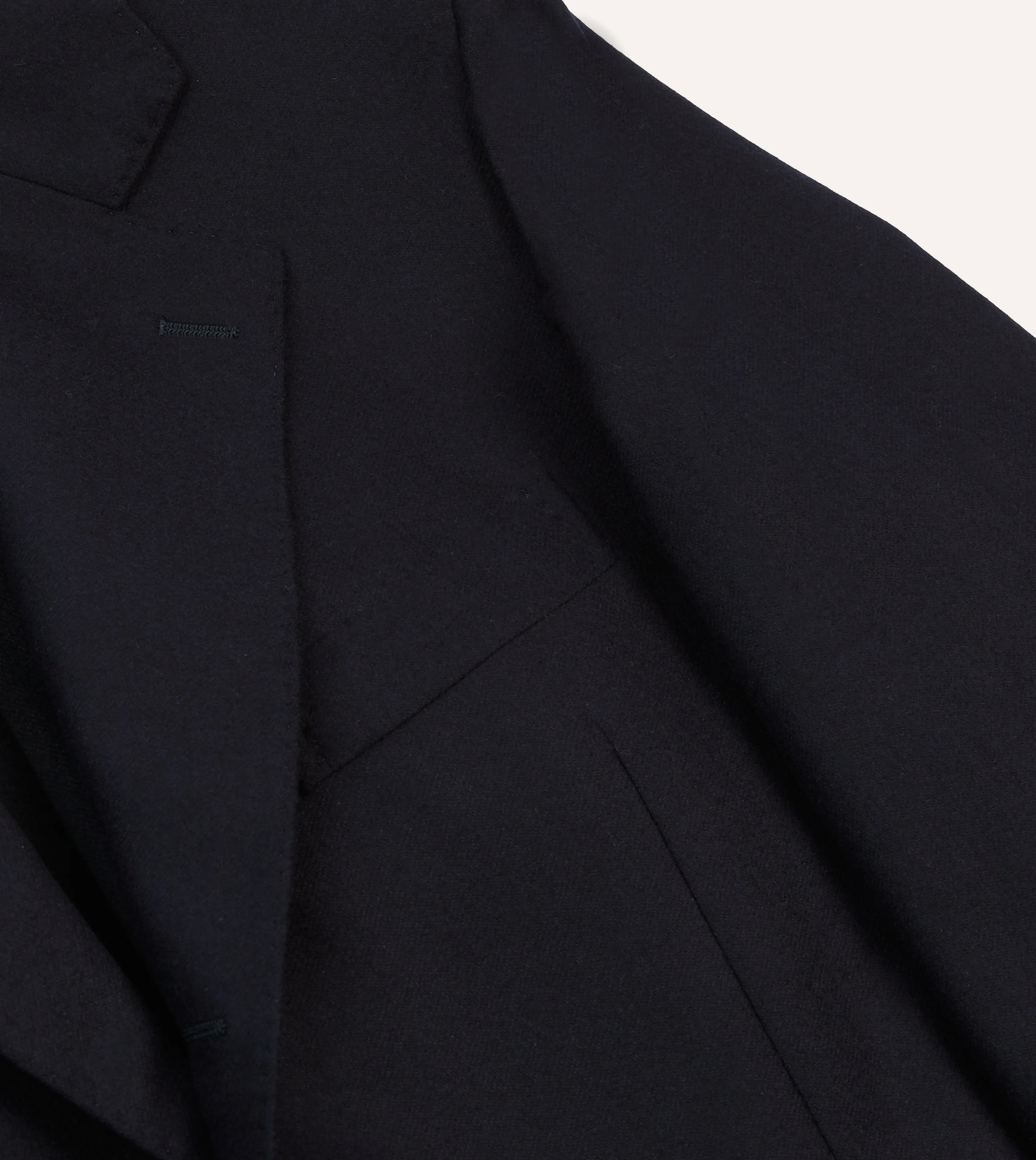 Navy Wool Flannel Tailored Jacket - Image 4