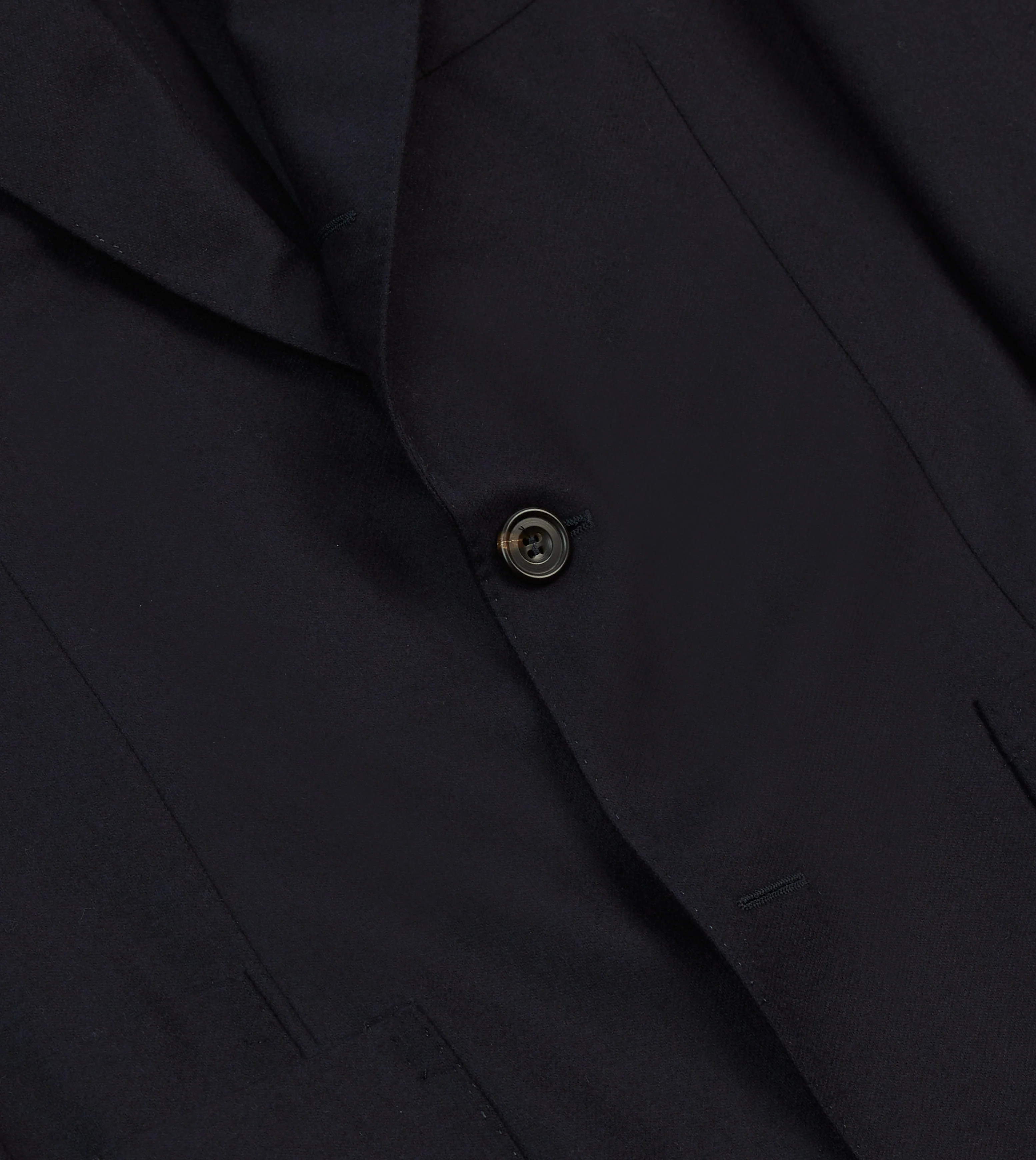 Navy Wool Flannel Tailored Jacket - Image 5
