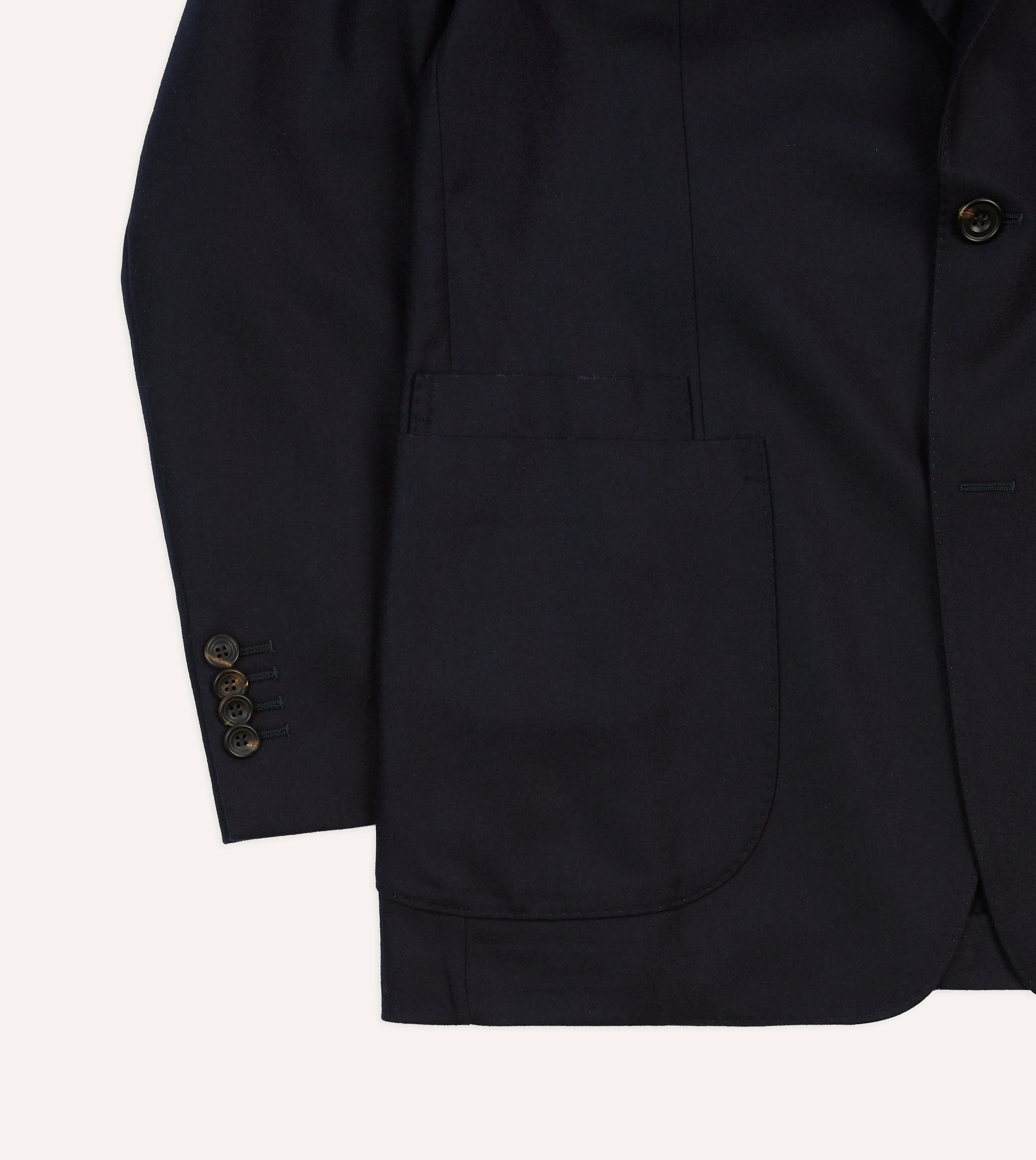 Navy Wool Flannel Tailored Jacket - Image 6