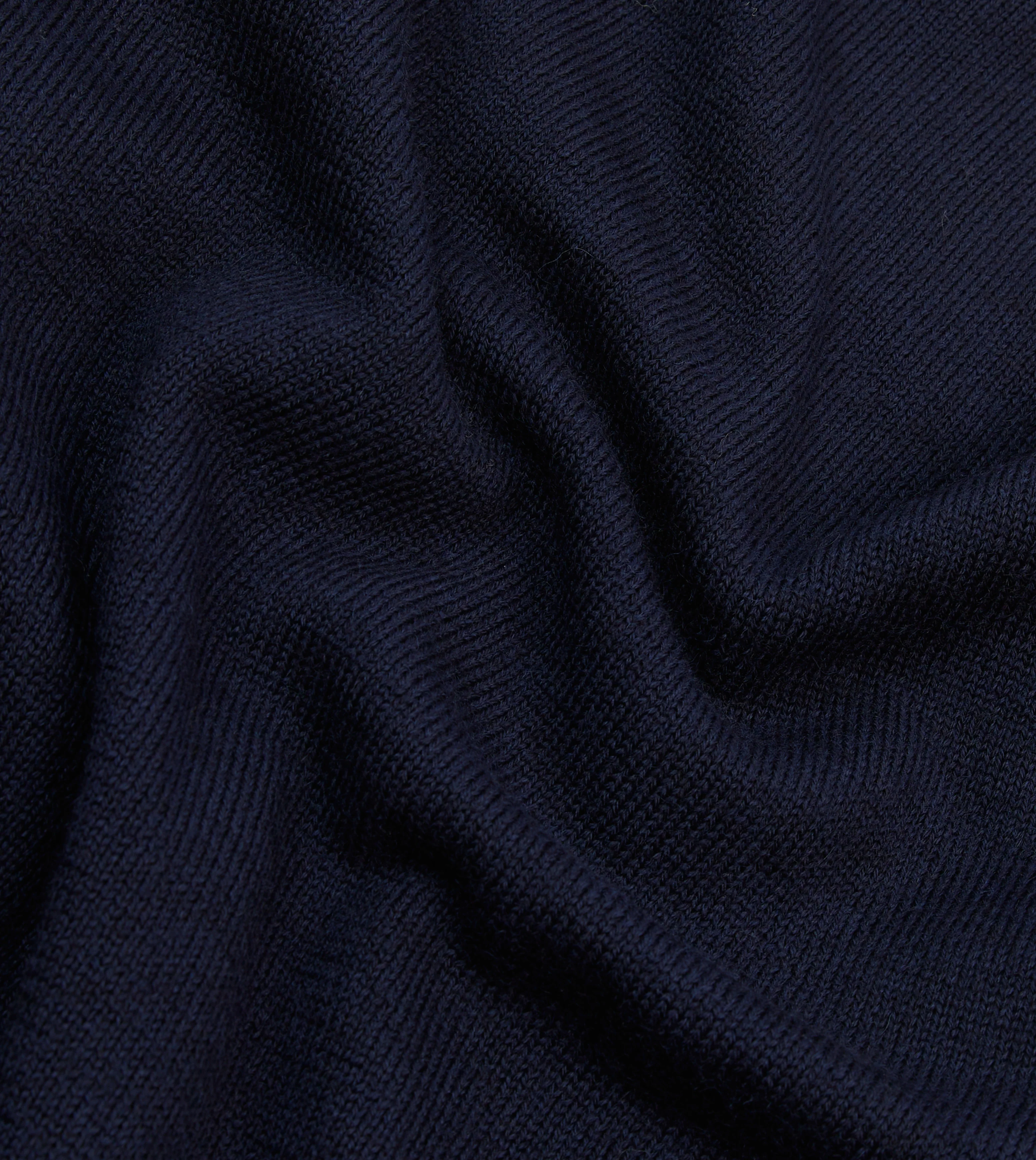 Navy Wool Mock Neck Jumper - Image 2