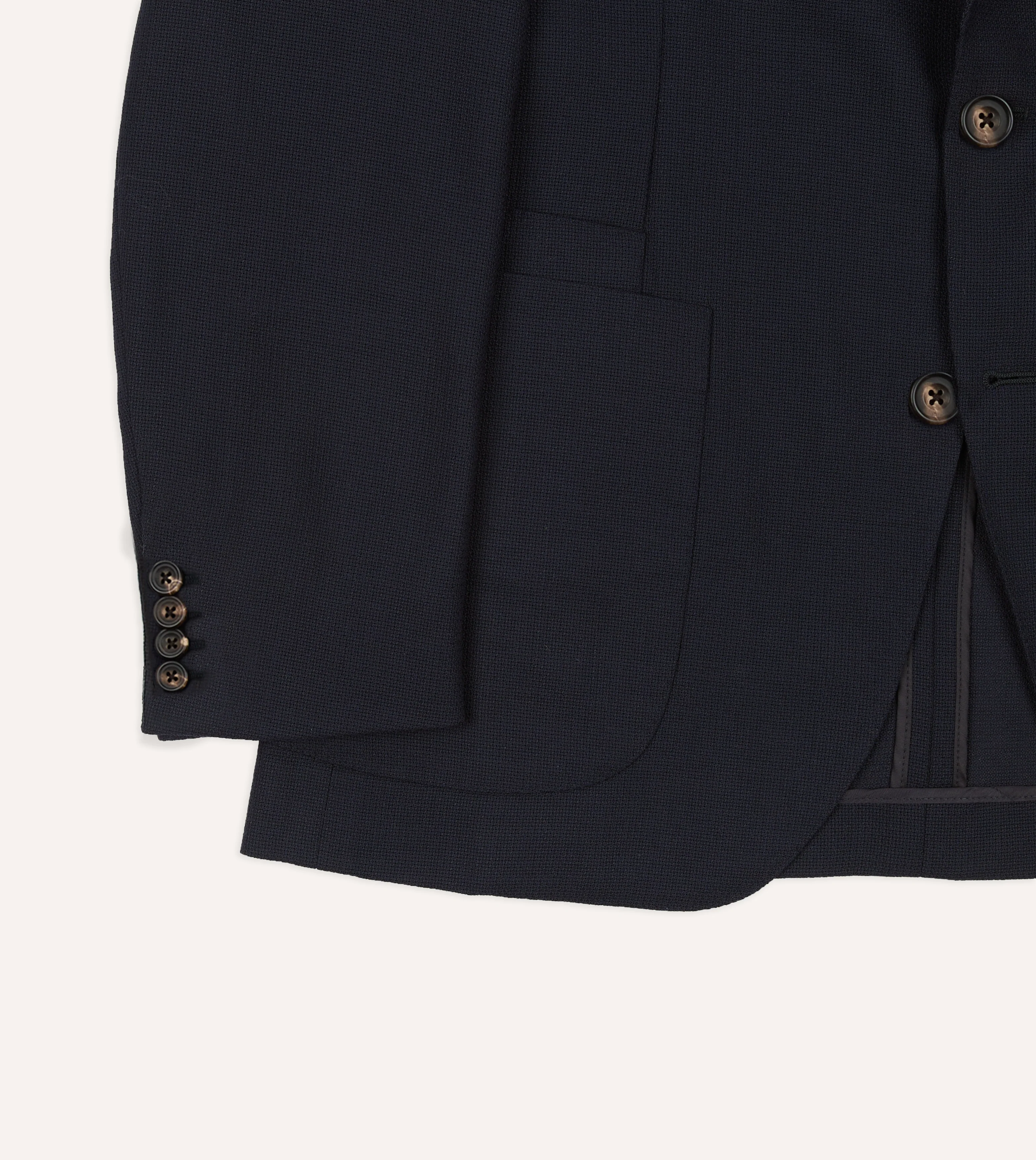 Navy Wool Open Weave Travel Blazer - Image 6