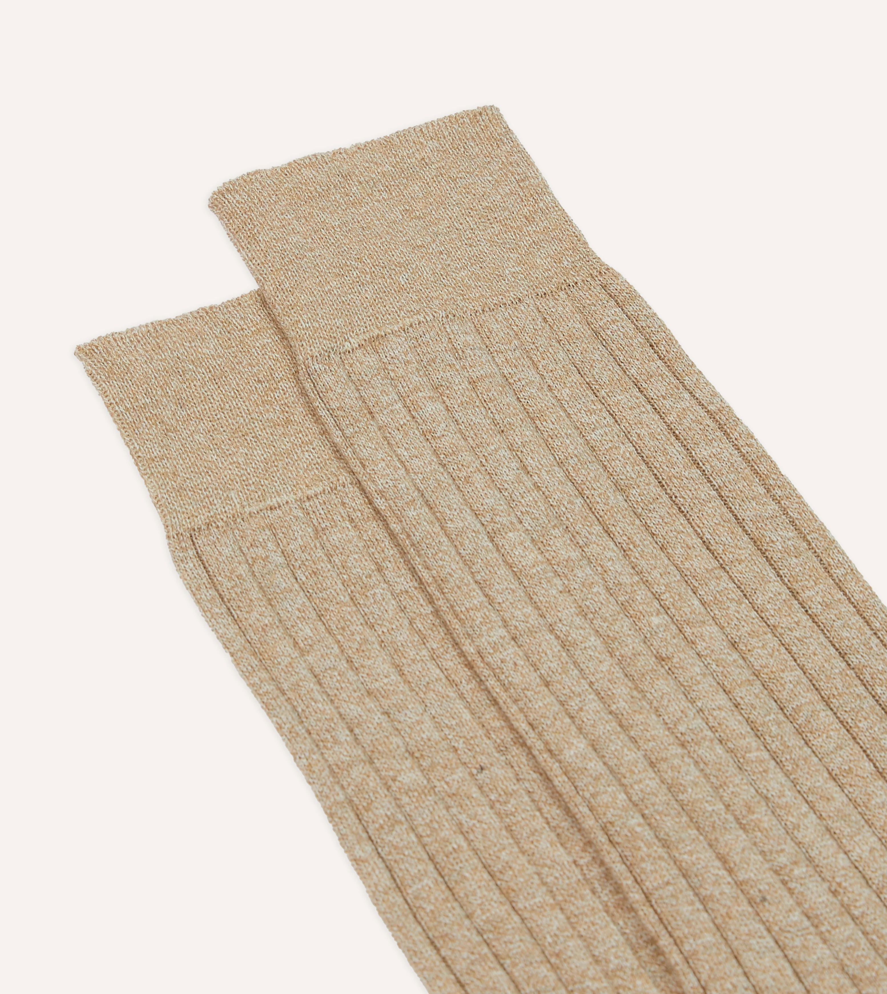 Oatmeal Cotton Mid-Calf Socks - Image 3