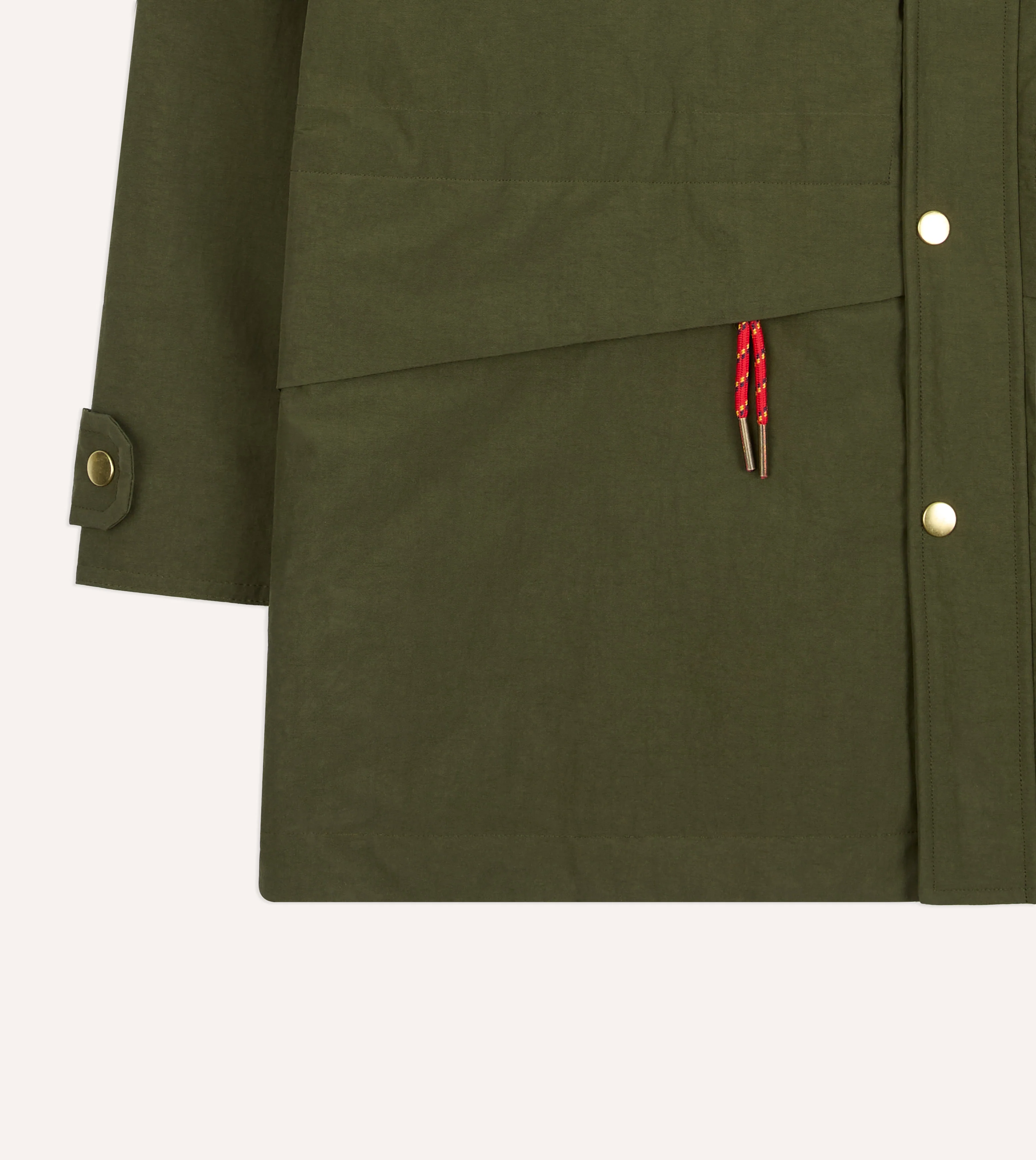 Olive and Ecru Nylon Windbreaker - Image 6