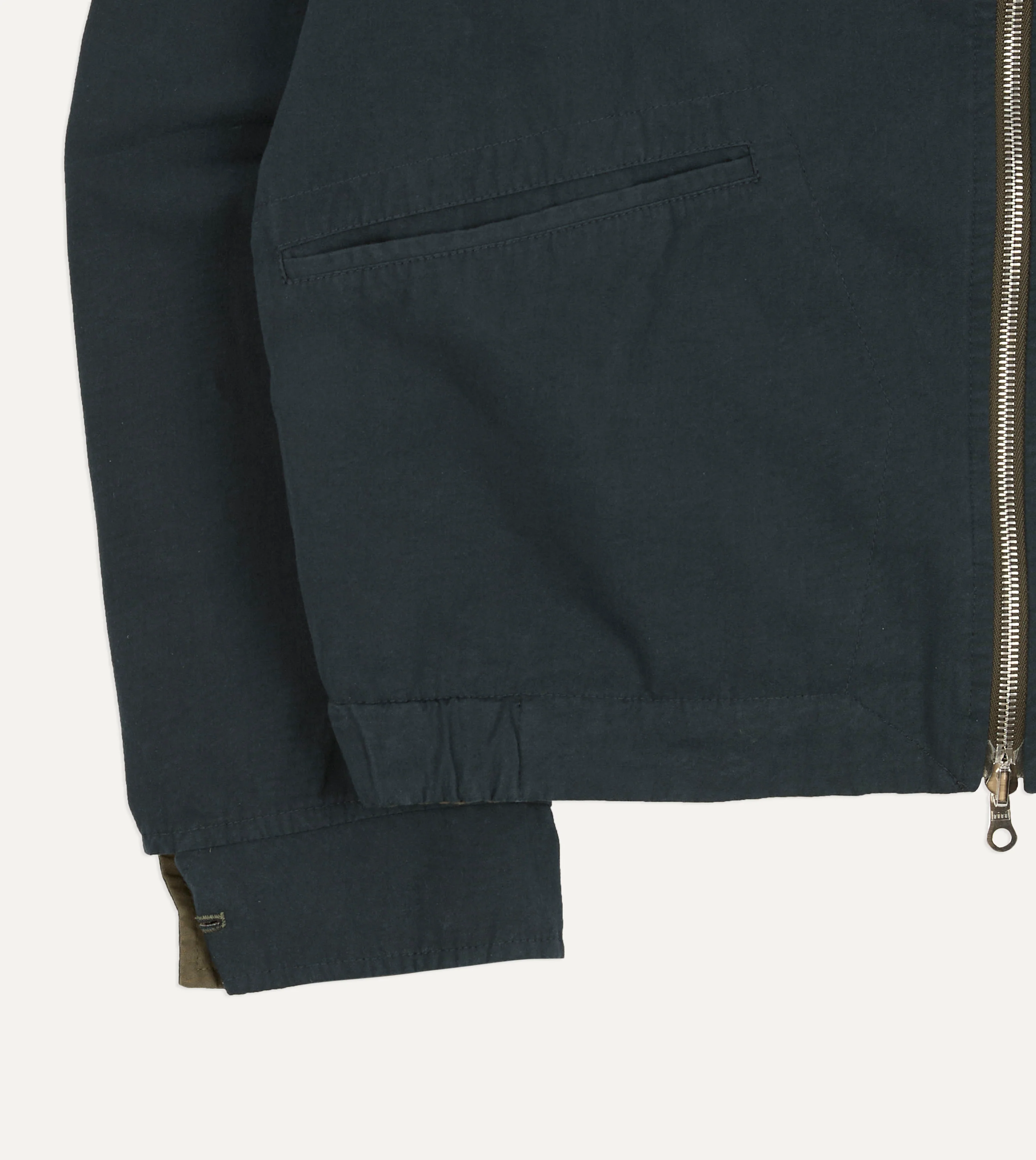 Olive and Navy Reversible Cotton Blouson Jacket - Image 13