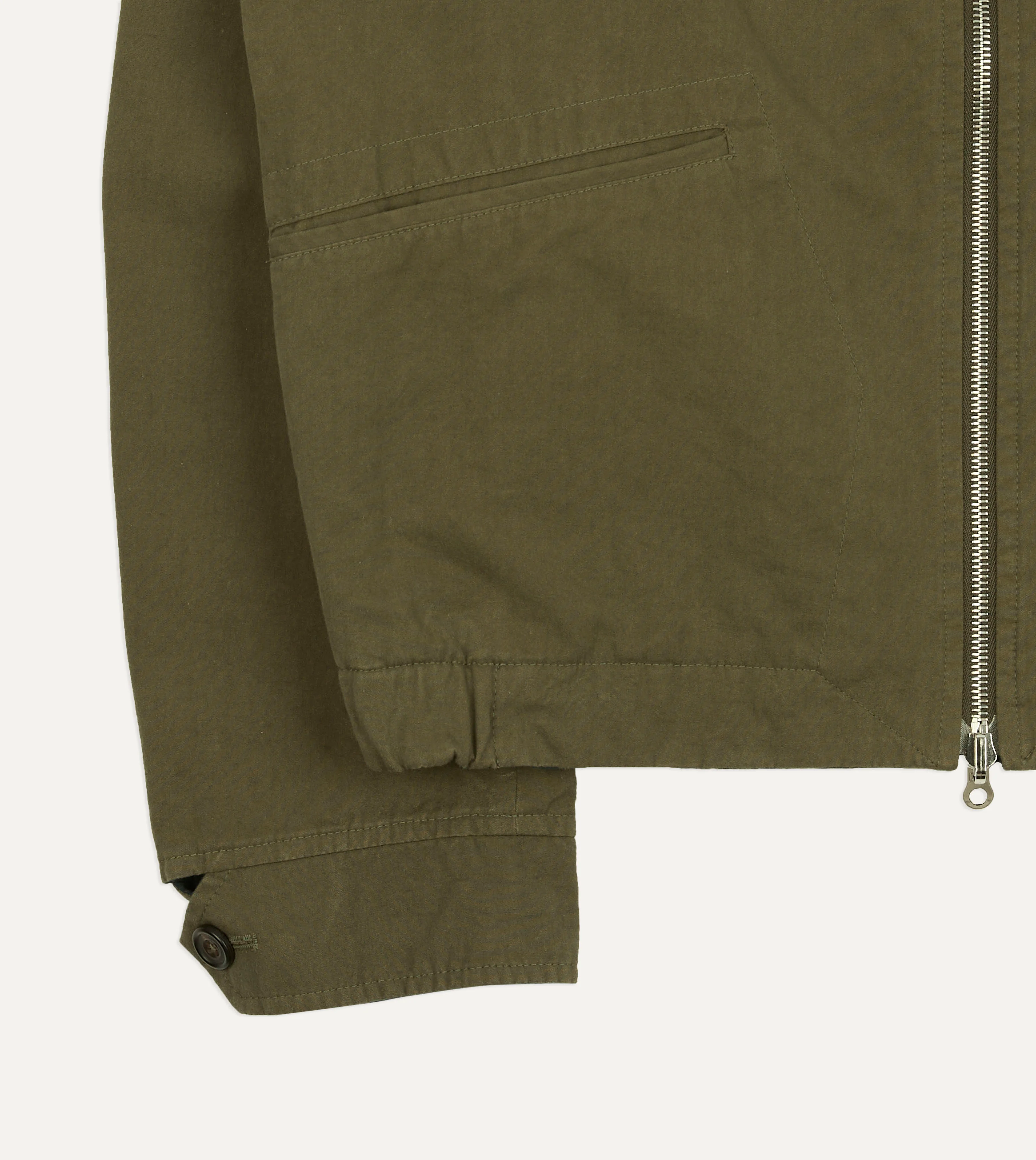 Olive and Navy Reversible Cotton Blouson Jacket - Image 7