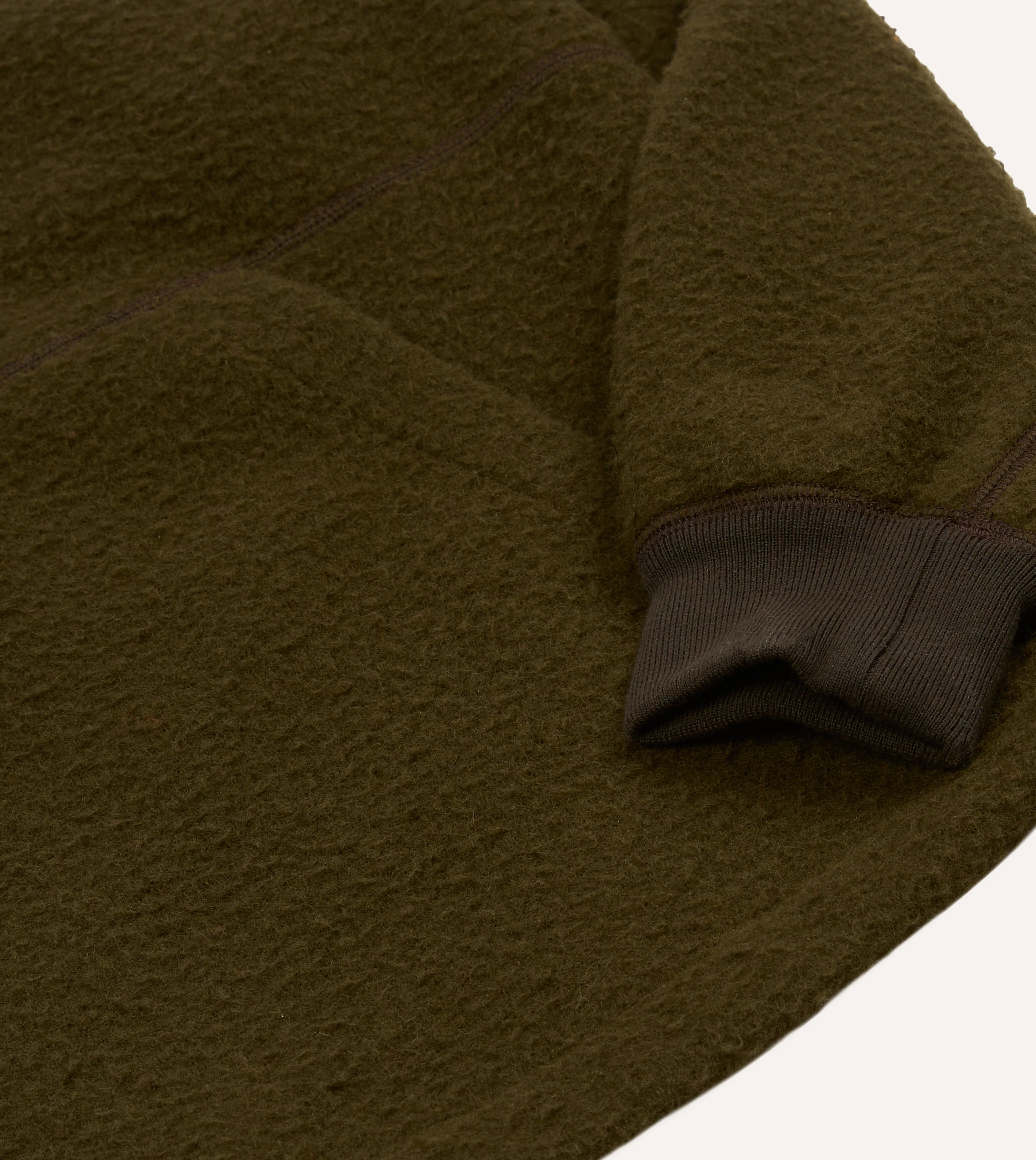 Olive Casentino Wool Half-Zip Pullover Fleece - Image 5