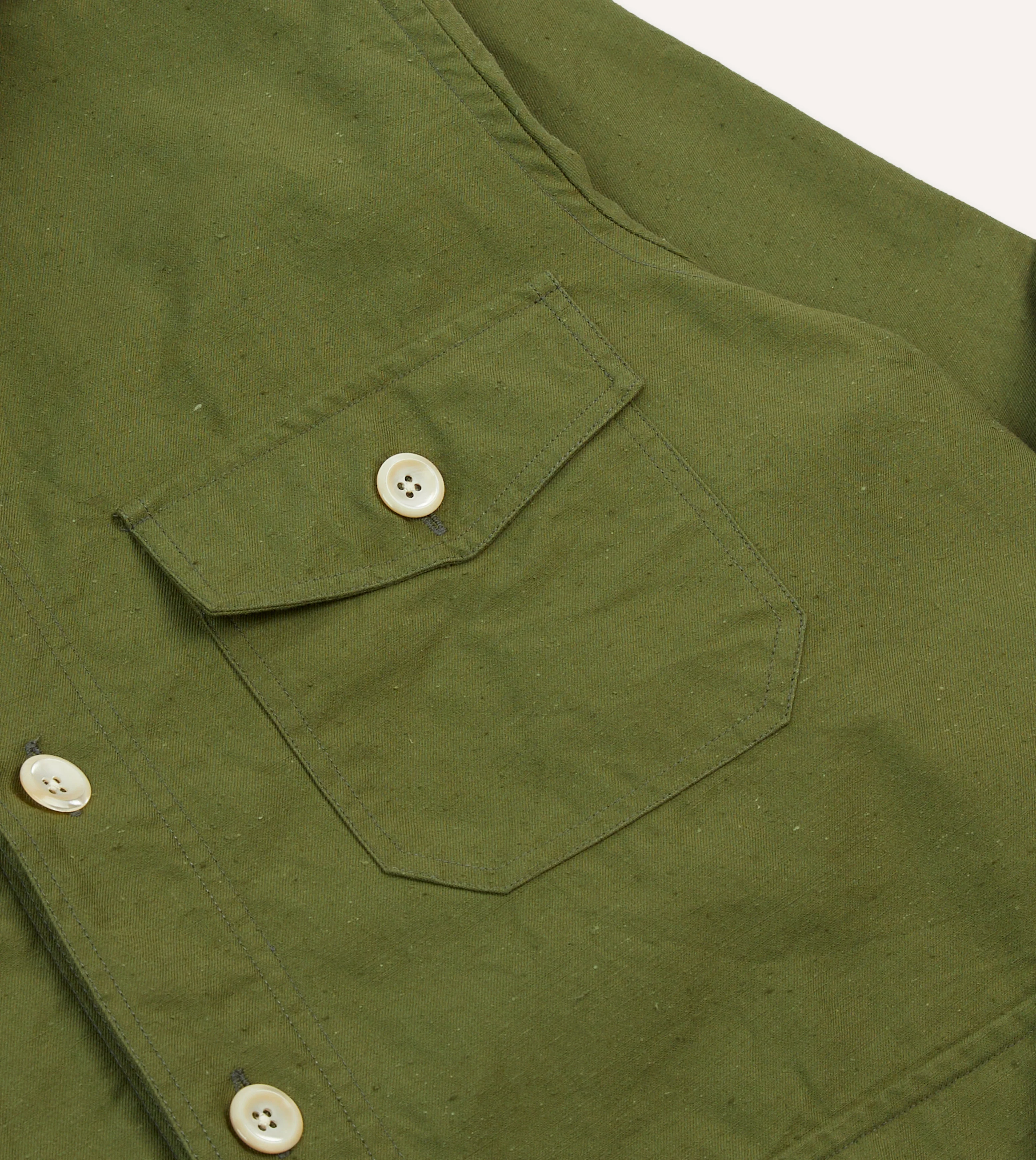 Olive Cotton Overshirt - Image 4