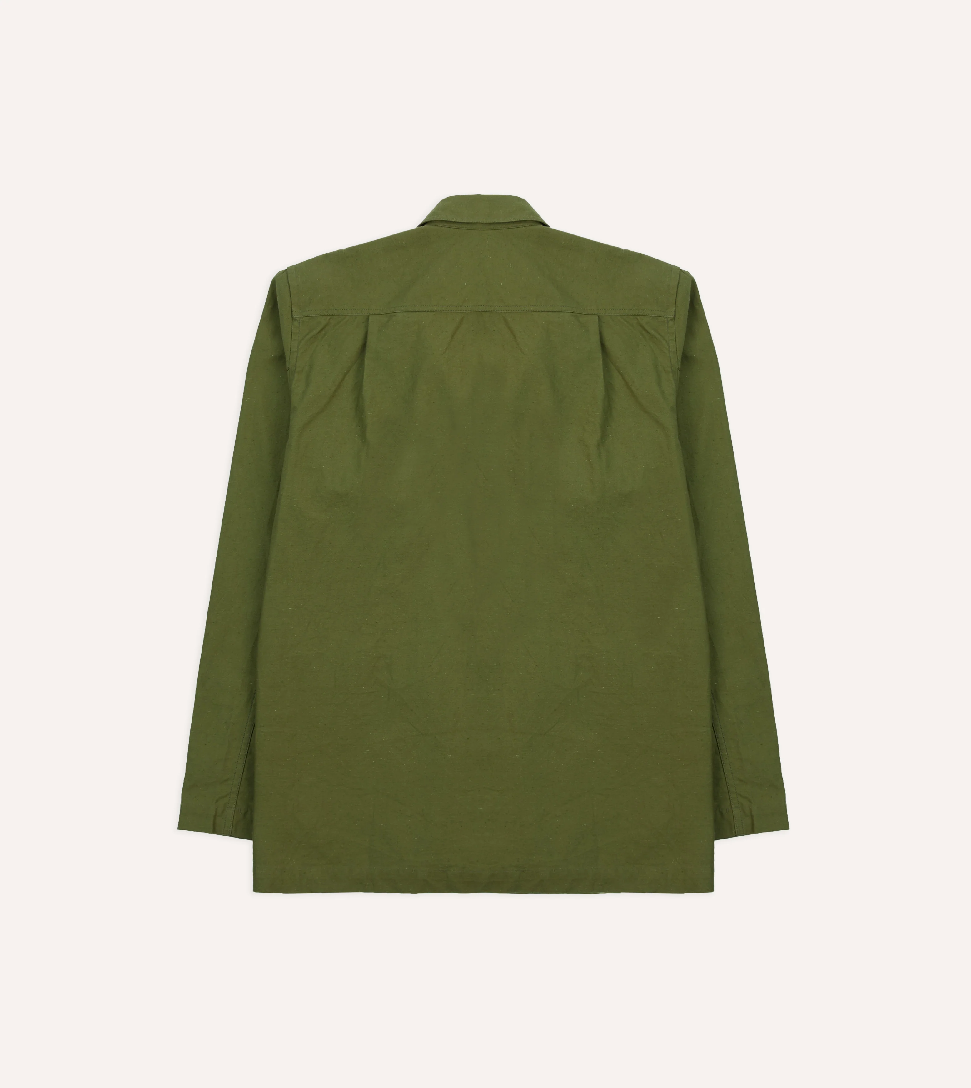 Olive Cotton Overshirt - Image 6