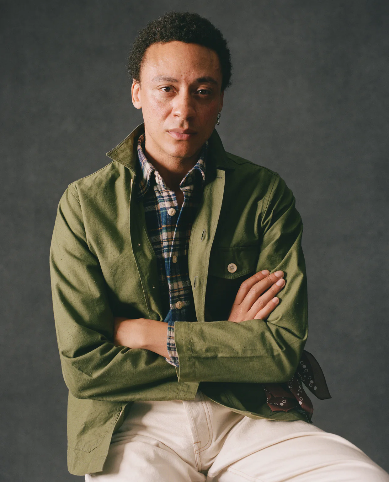 Olive Cotton Overshirt - Image 7