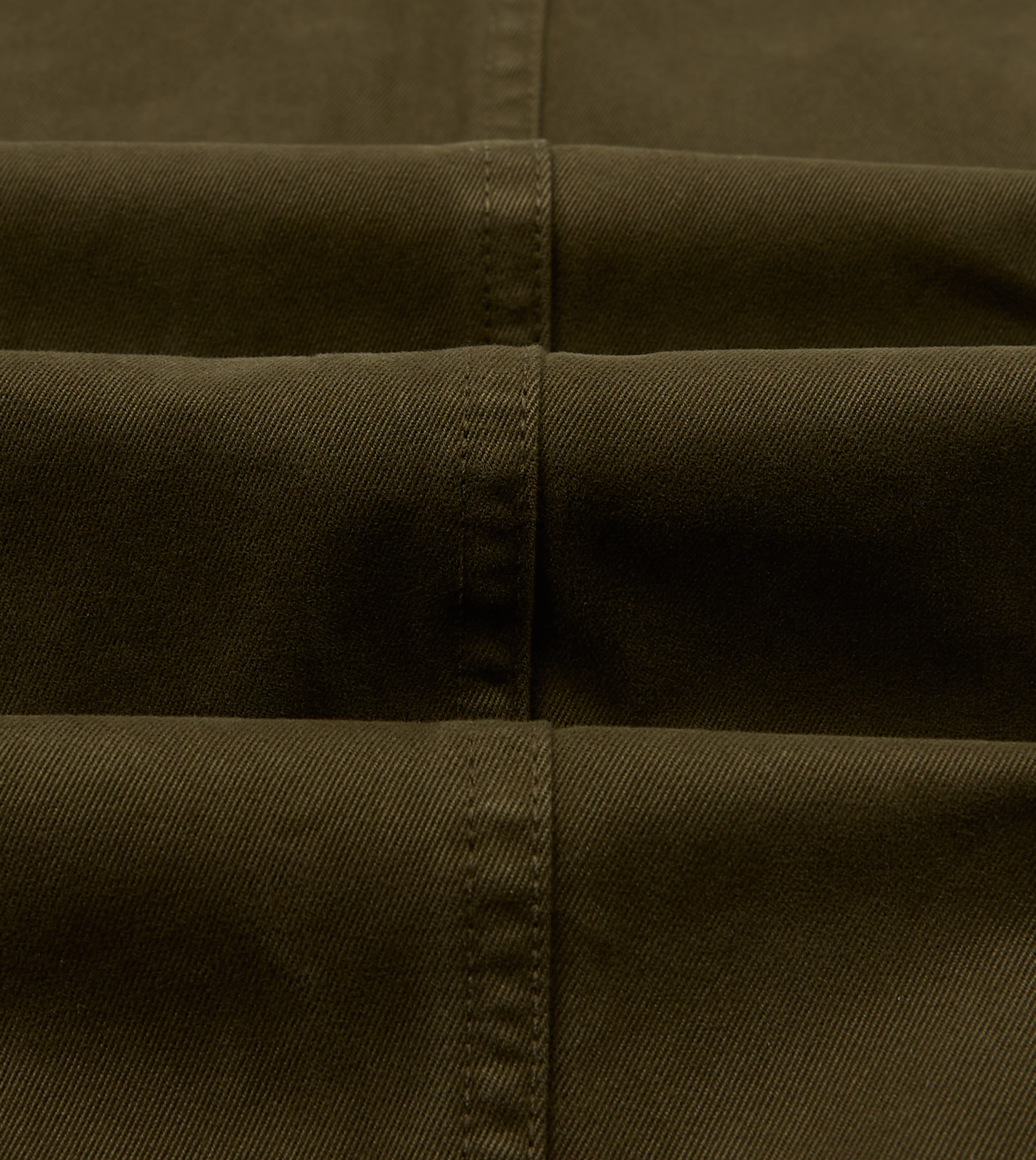 Olive Heavy Cotton Flat Front Chino - Image 2