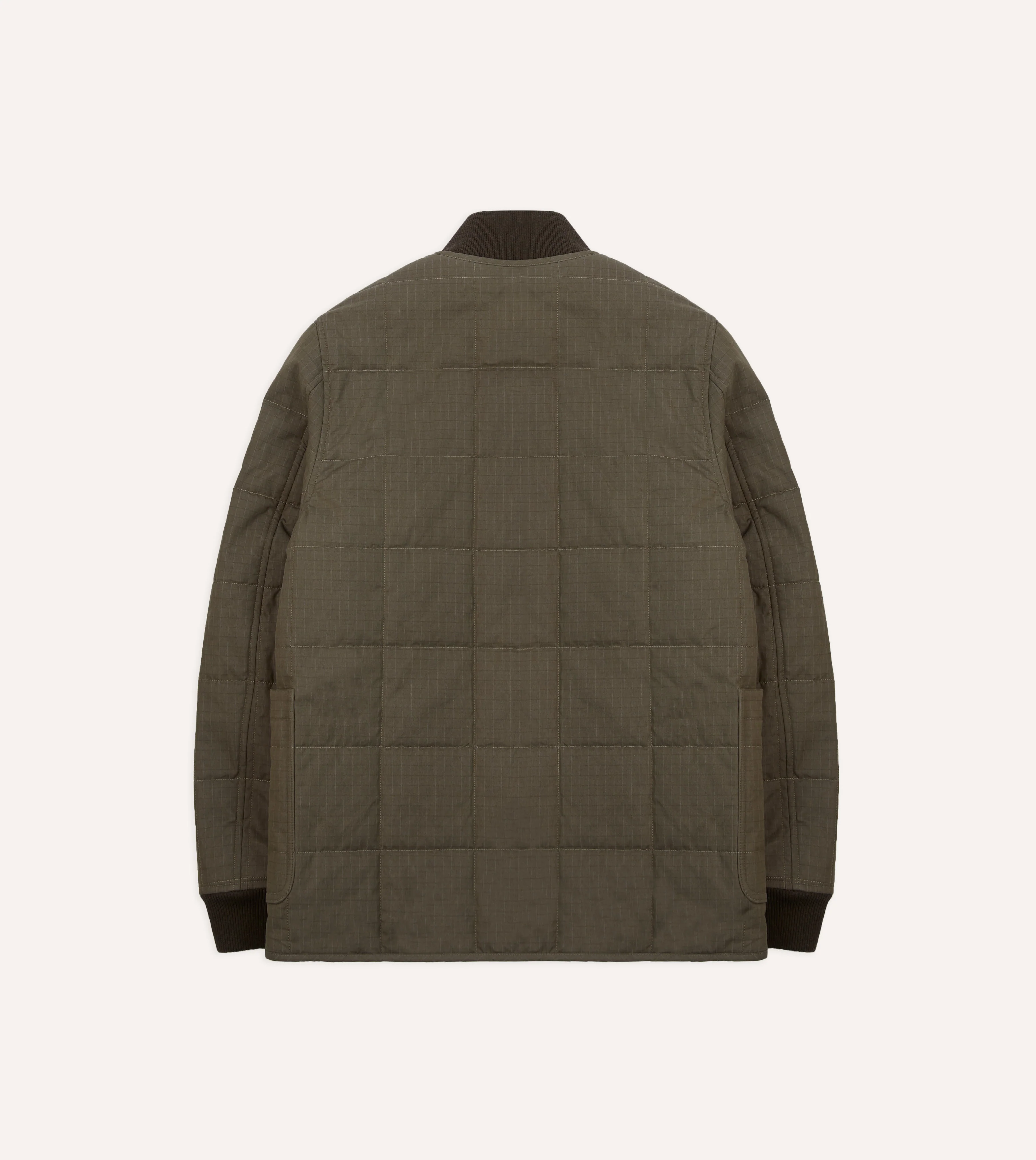 Olive Ripstop Quilted Chore Jacket - Image 8