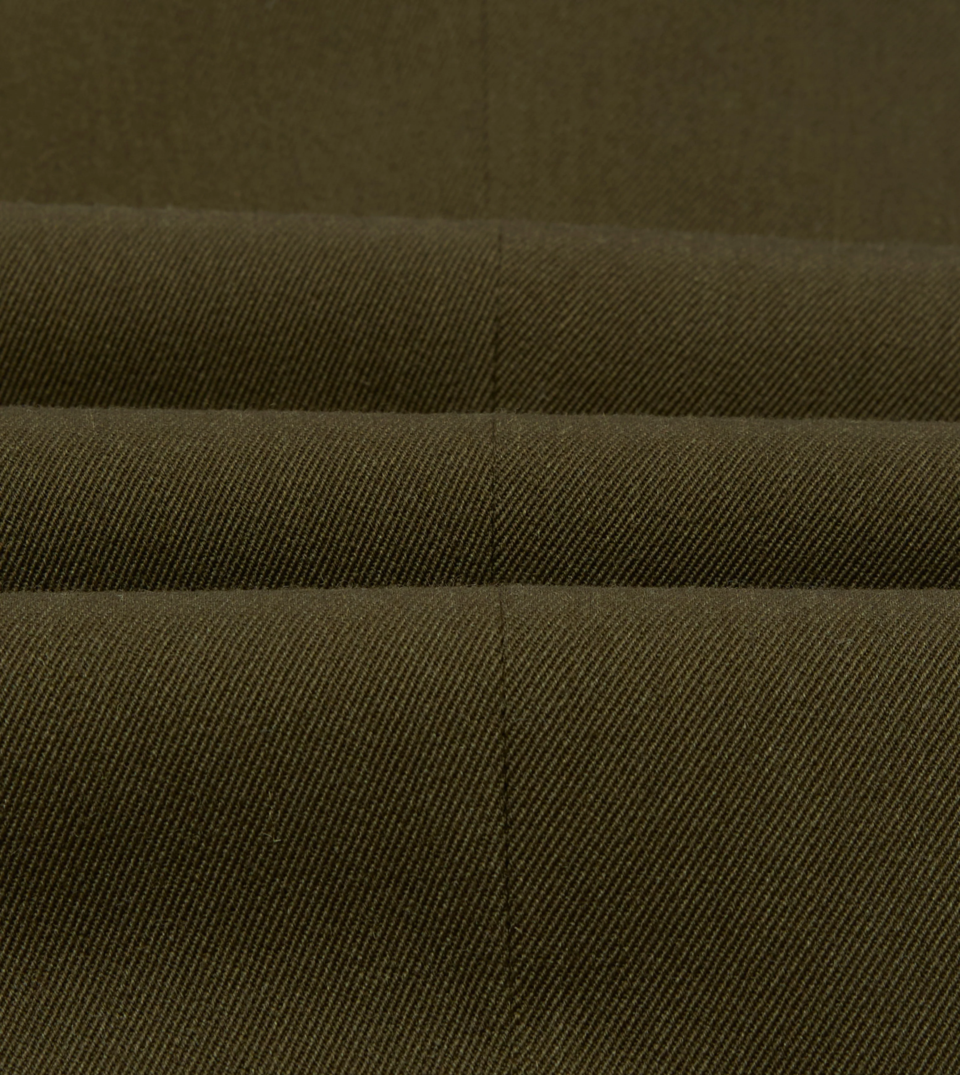 Olive Wool-Cotton Single Pleat Trouser - Image 2