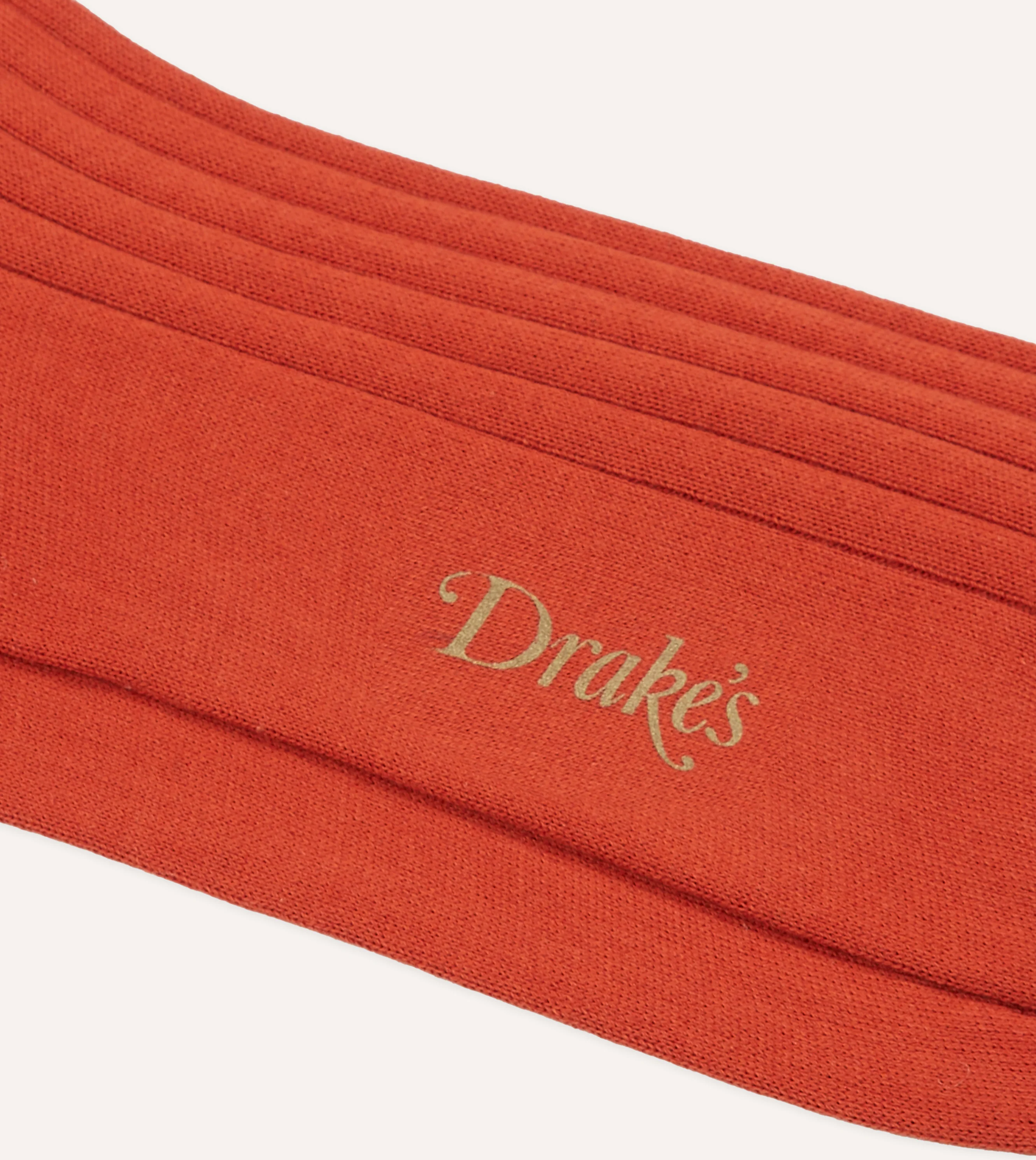 Orange Cotton Mid-Calf Socks - Image 2