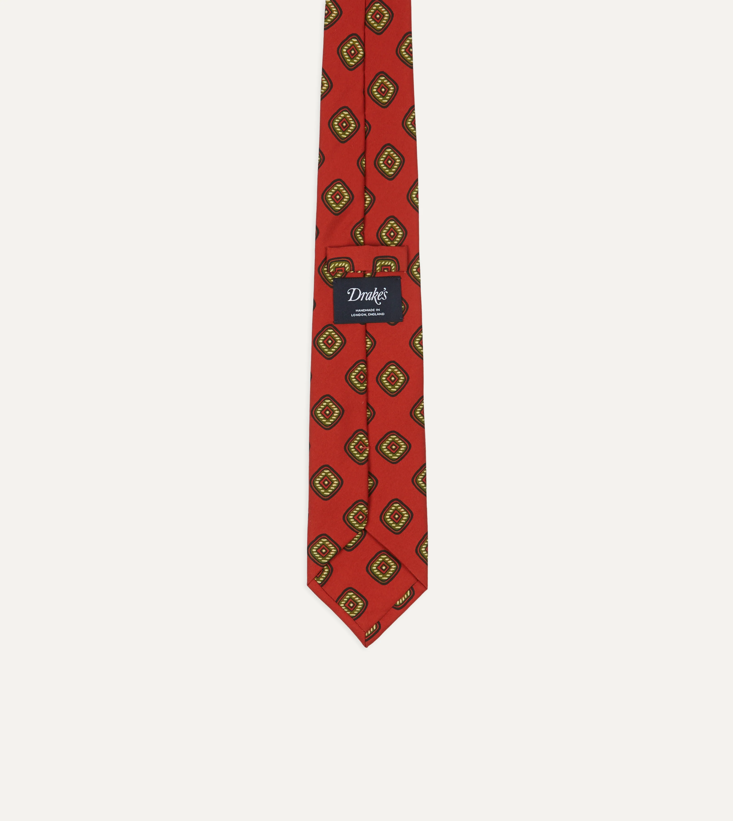 Orange Tile Print 36oz Madder Silk Self Tipped Tie - Image 3