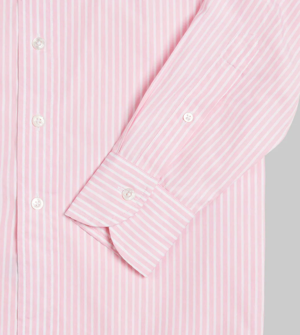 Pink Bengal Stripe Cotton Poplin Button-Down Shirt - Image 4