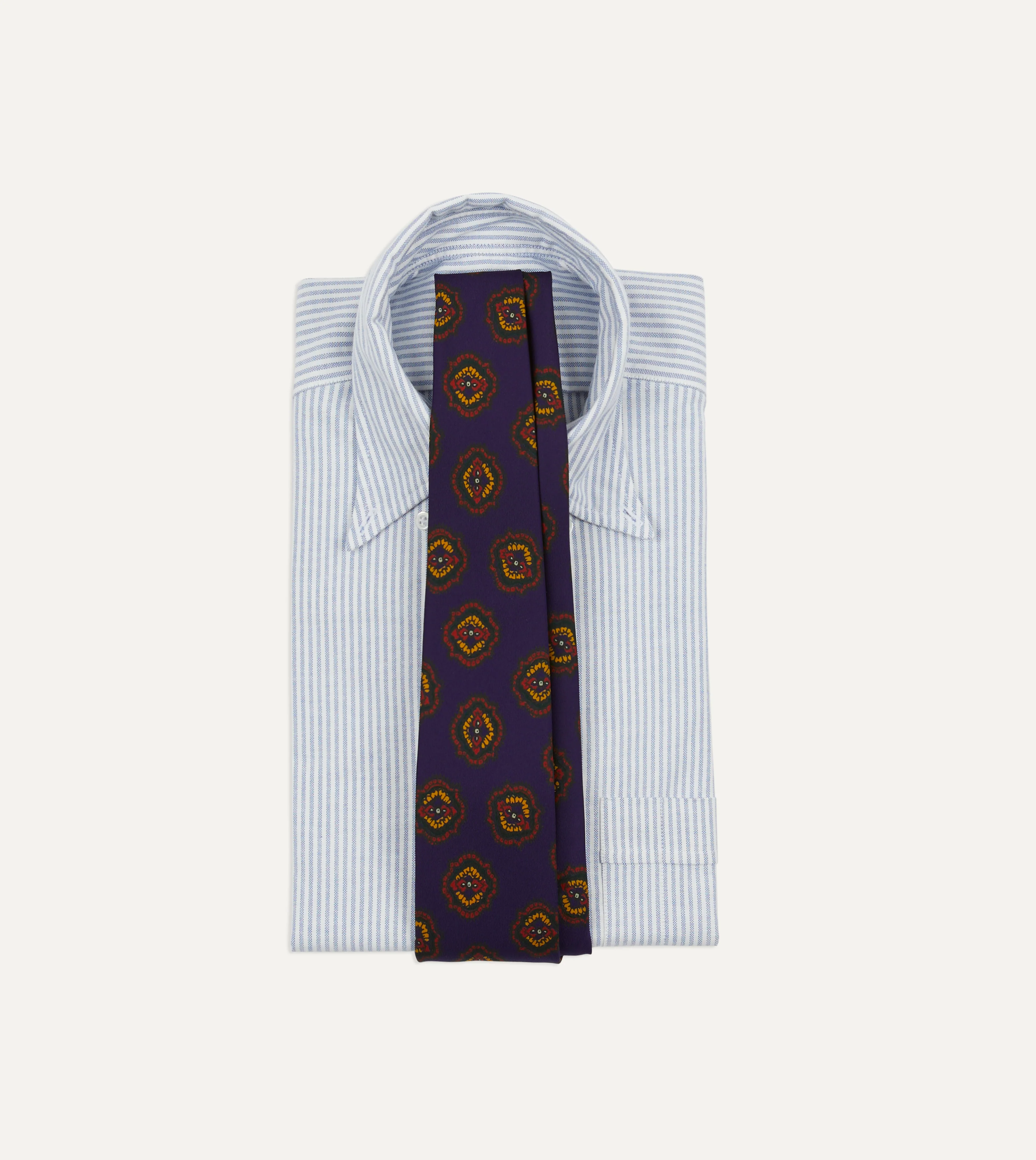 Purple Baroque Paisley 36oz Madder Silk Self Tipped Tie - Image 2