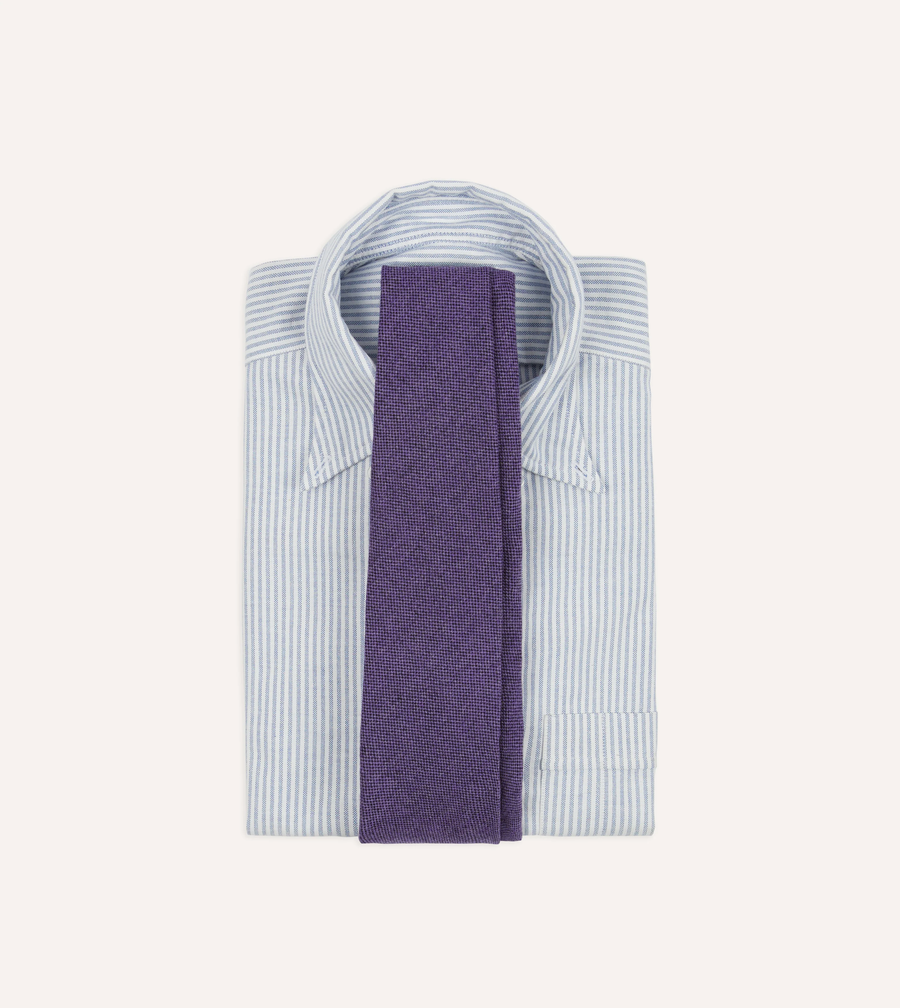 Purple Pure Cashmere Solid Tipped Tie - Image 2