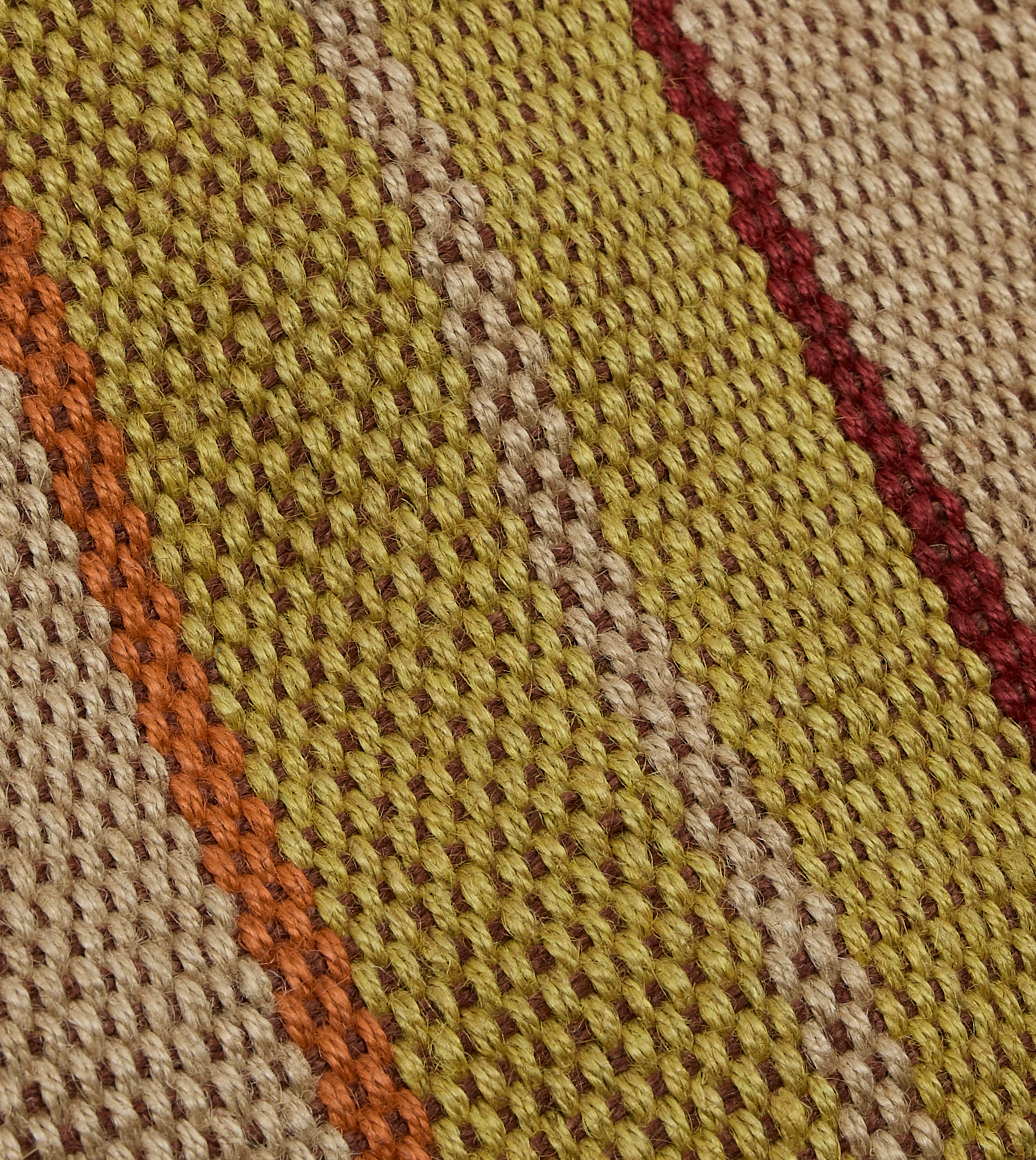 Red, Orange and Yellow Maison Bengal Extra Large Jute Poresh Tote Bag - Image 2