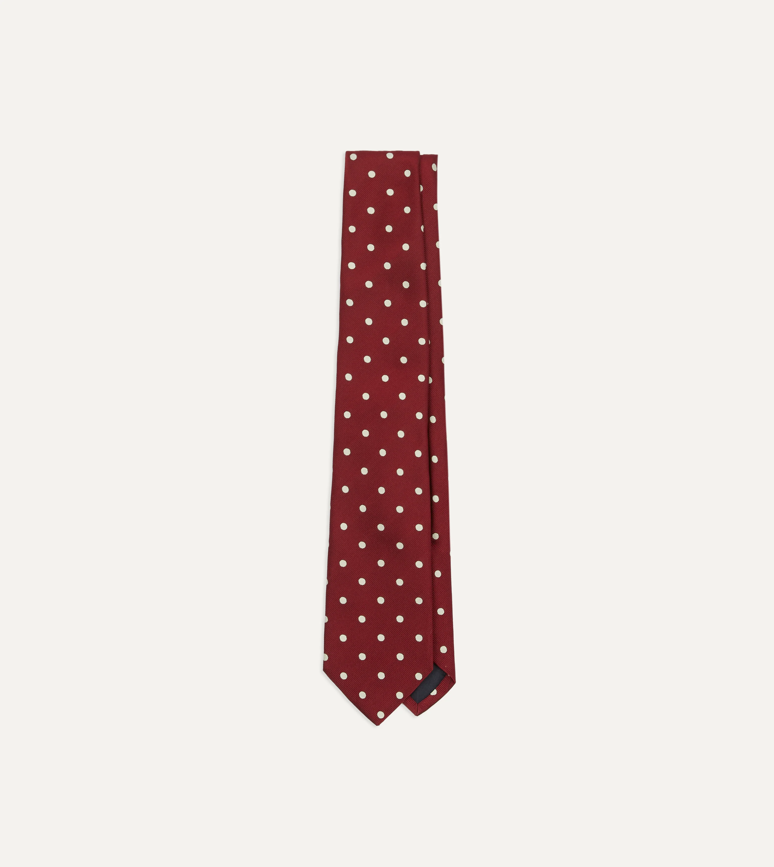 Red Polka Dot Silk Tipped Tie