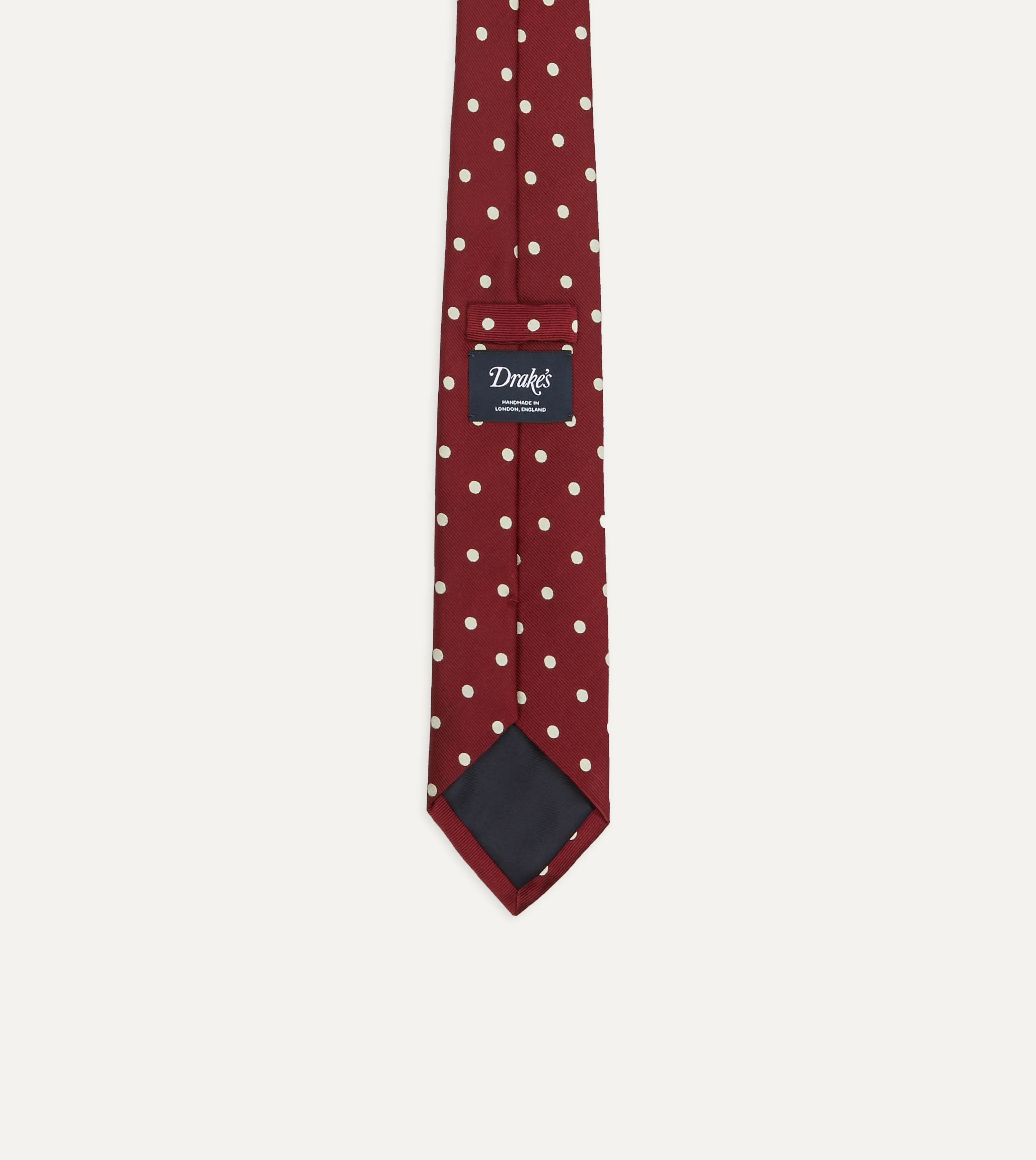 Red Polka Dot Silk Tipped Tie - Image 3