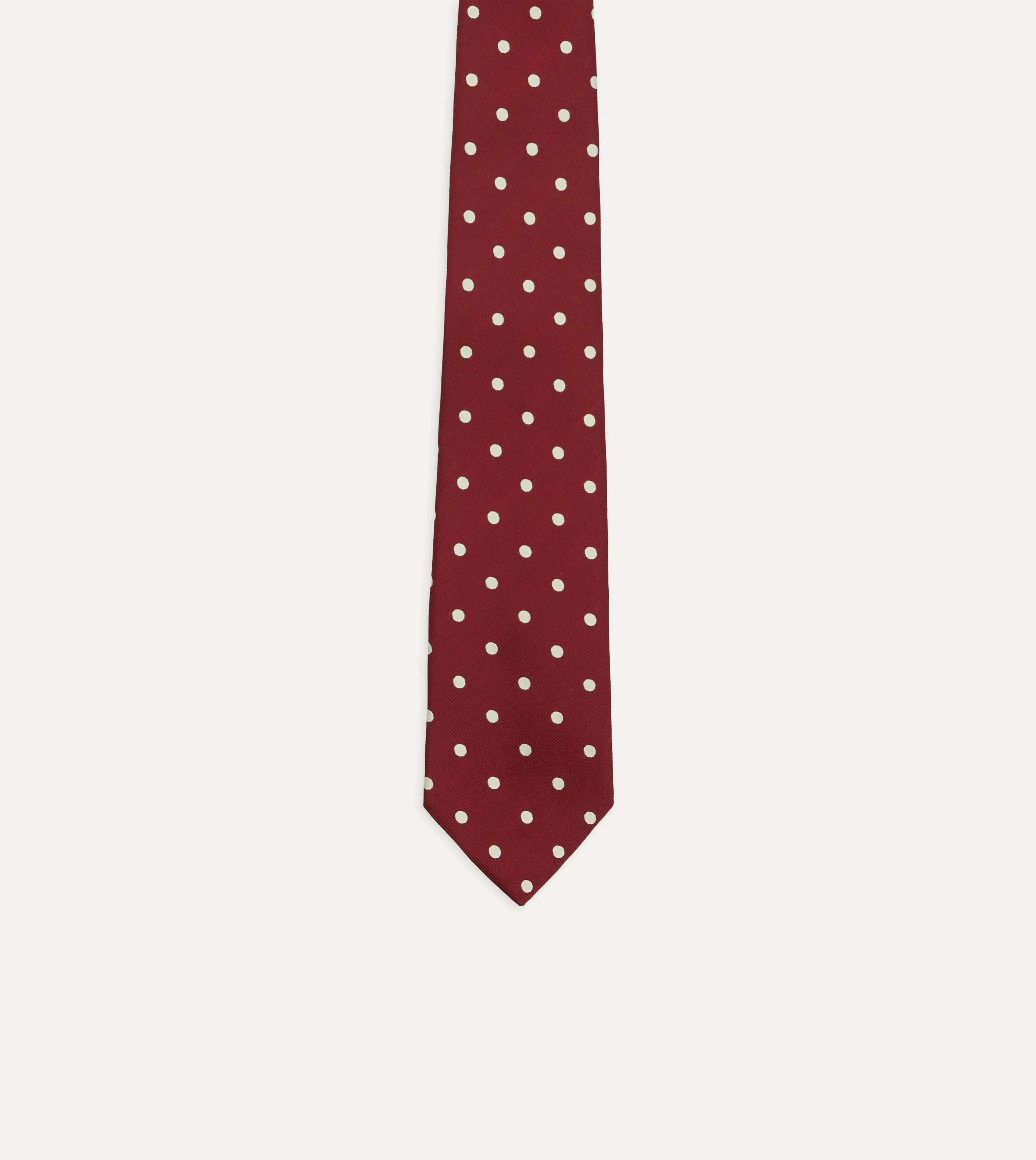 Red Polka Dot Silk Tipped Tie - Image 4
