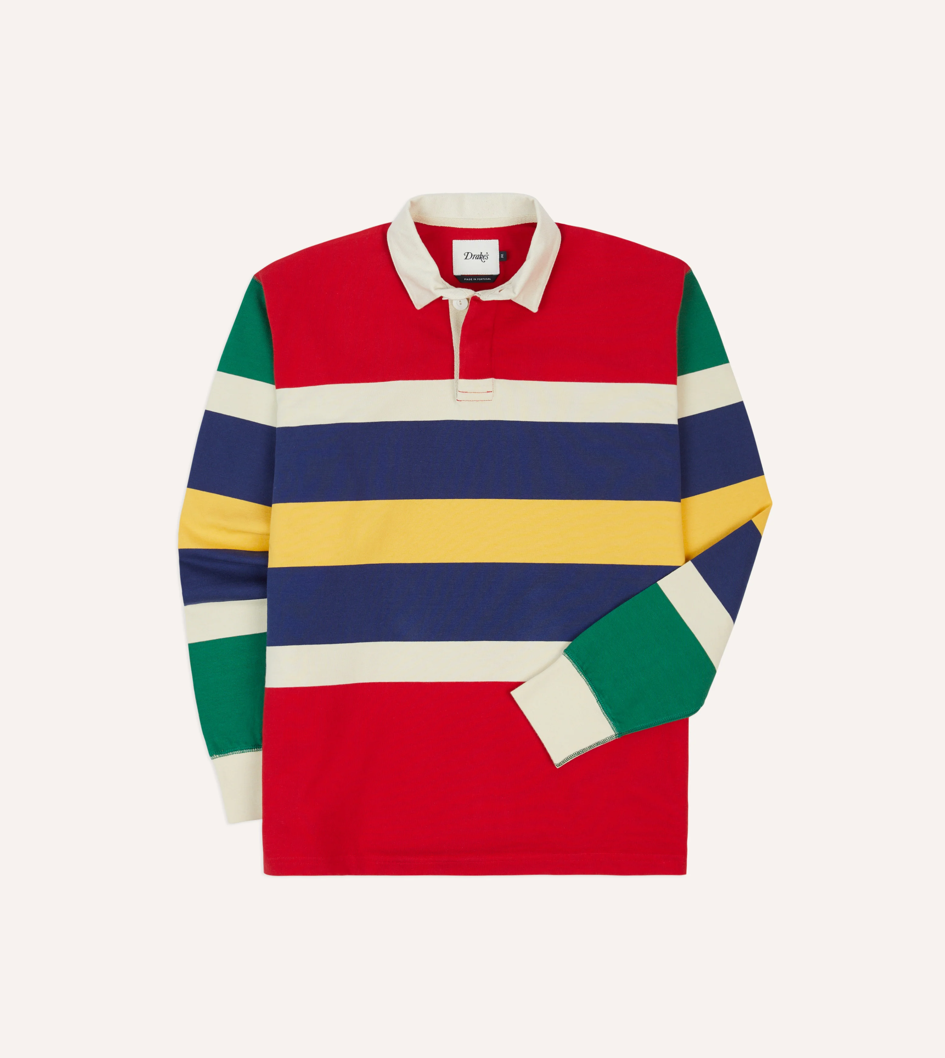 Red, Yellow and Navy Multi Stripe Cotton Rugby Shirt