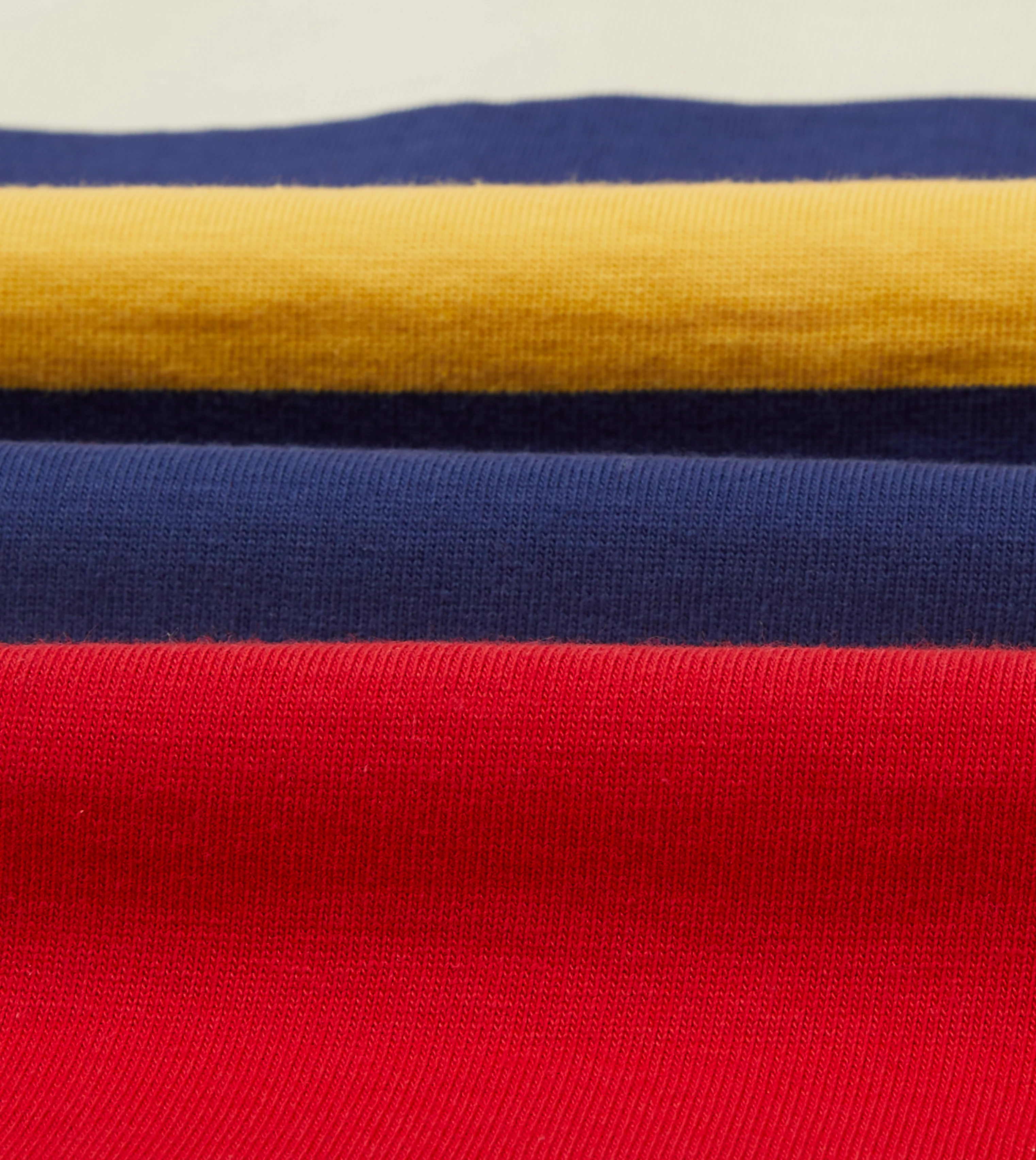 Red, Yellow and Navy Multi Stripe Cotton Rugby Shirt - Image 2