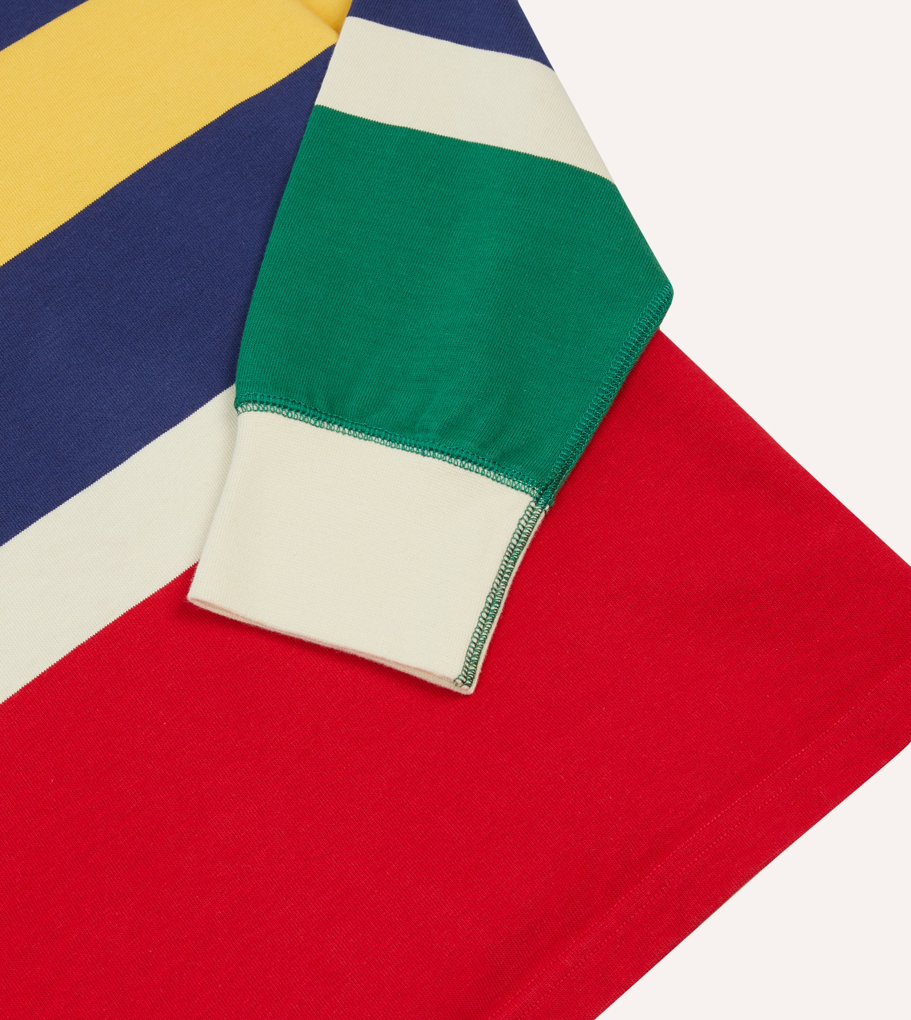 Red, Yellow and Navy Multi Stripe Cotton Rugby Shirt - Image 5
