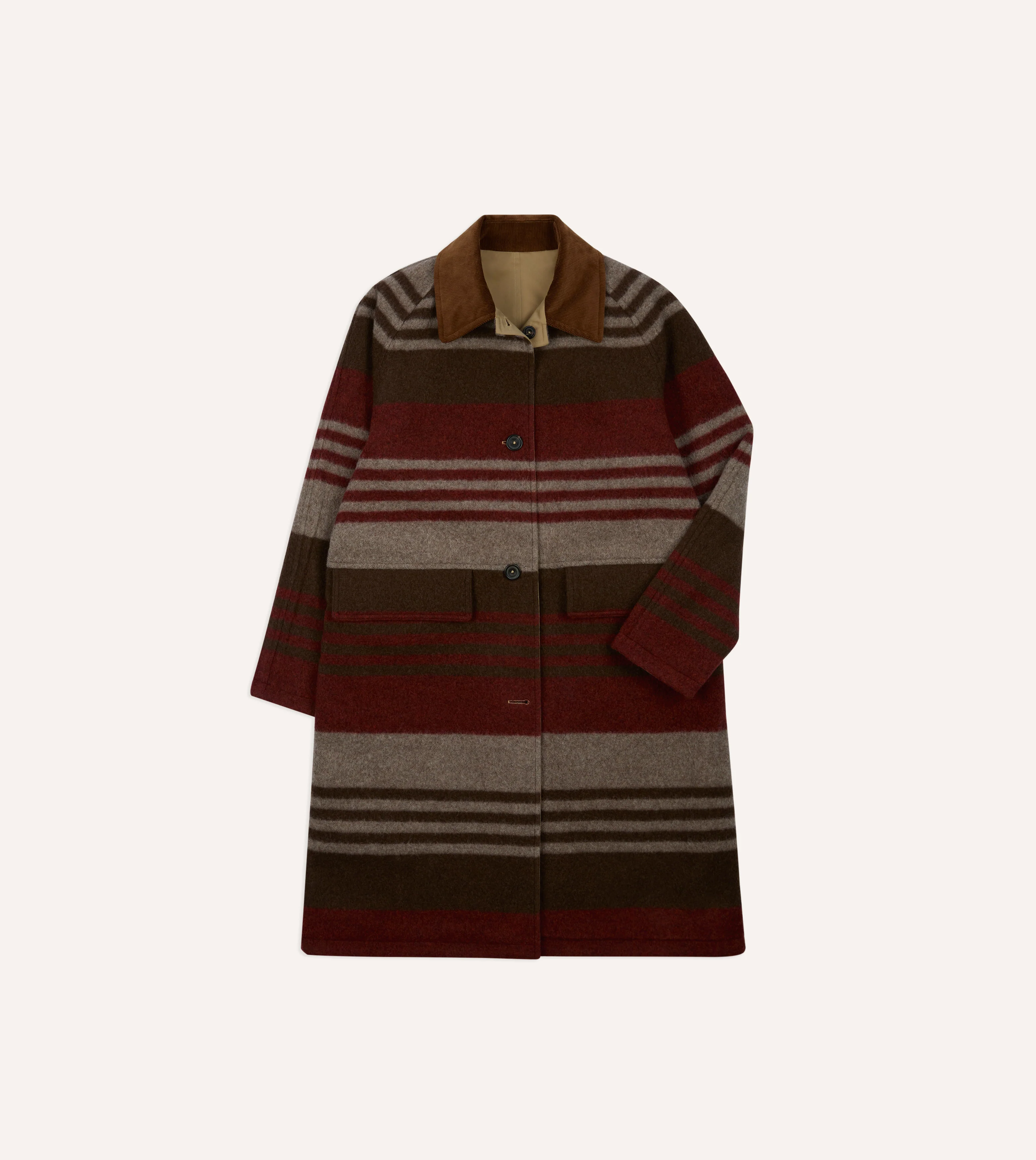 Reversible Cotton–Blanket Raglan Mac - Image 2