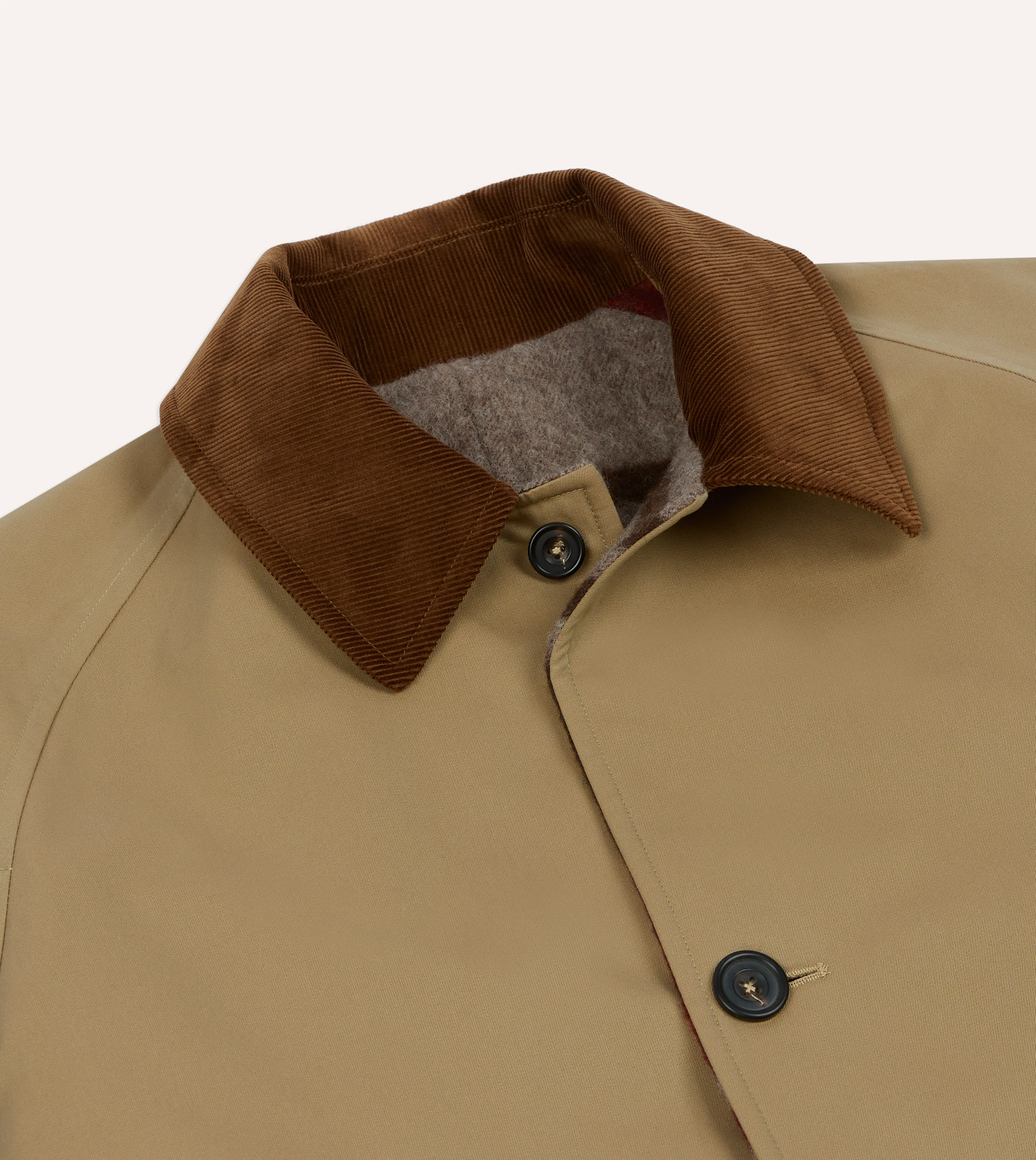 Reversible Cotton–Blanket Raglan Mac - Image 4