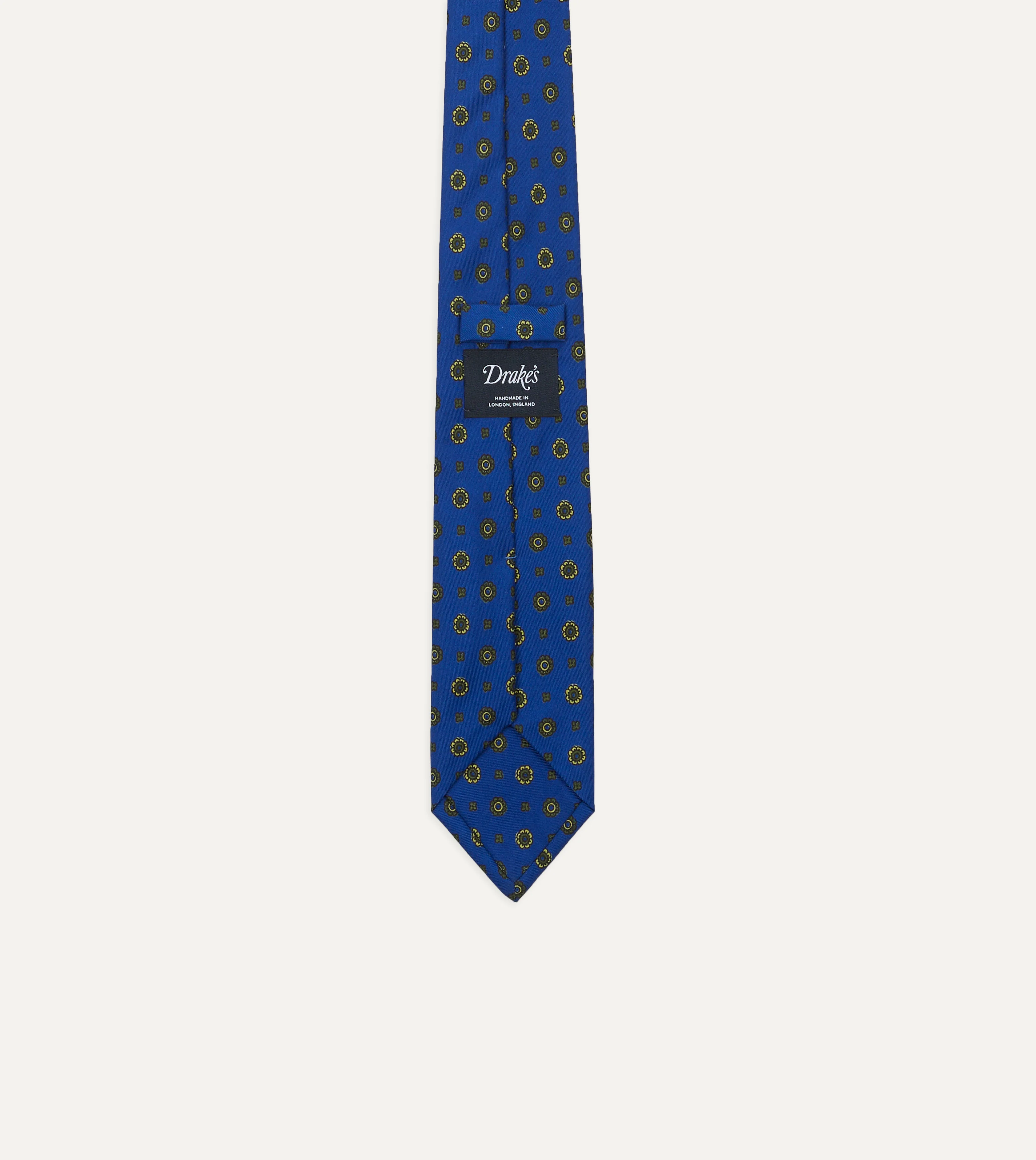Royal Blue Baroque Paisley 36oz Madder Silk Self Tipped Tie - Image 3