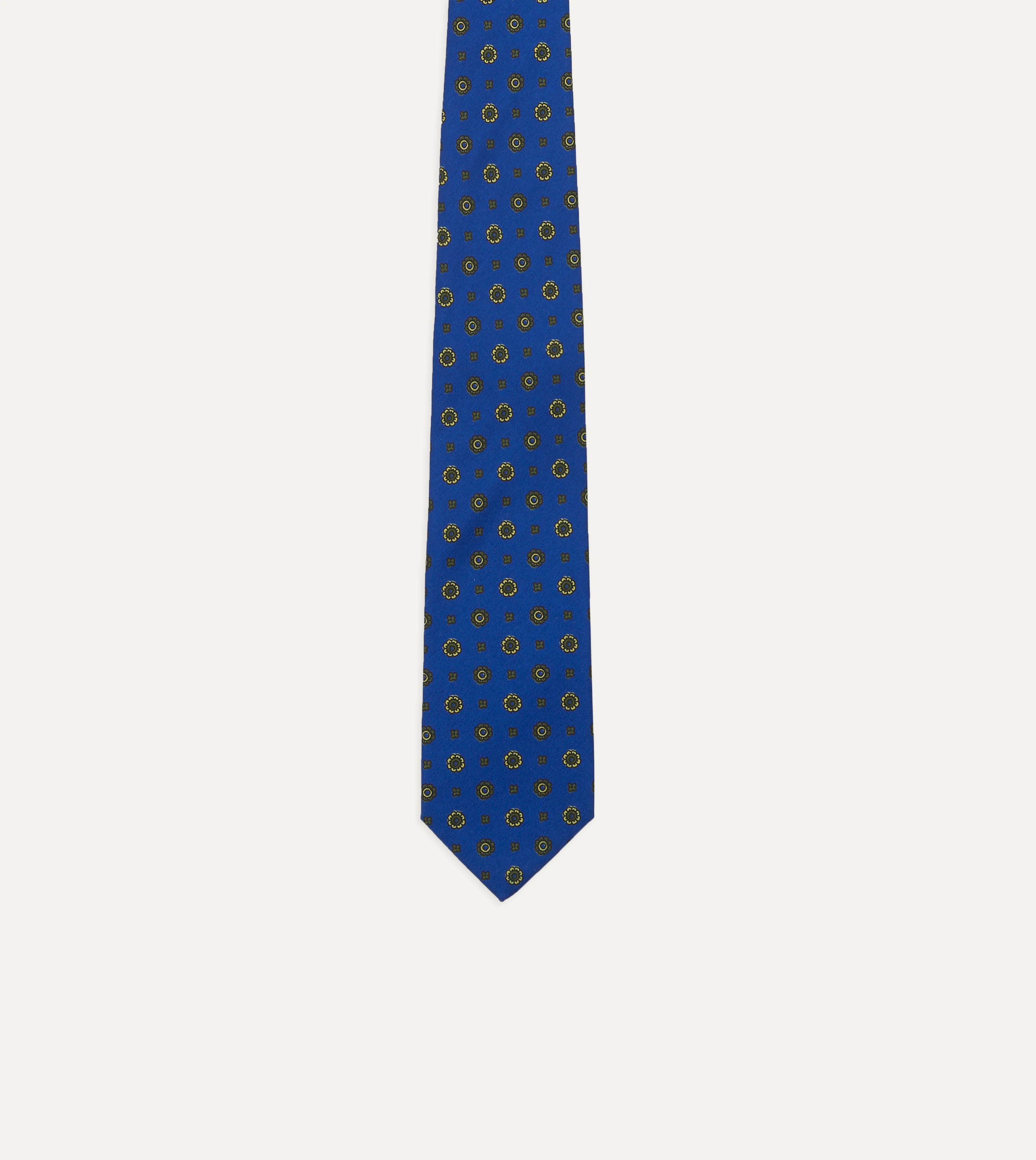 Royal Blue Baroque Paisley 36oz Madder Silk Self Tipped Tie - Image 4