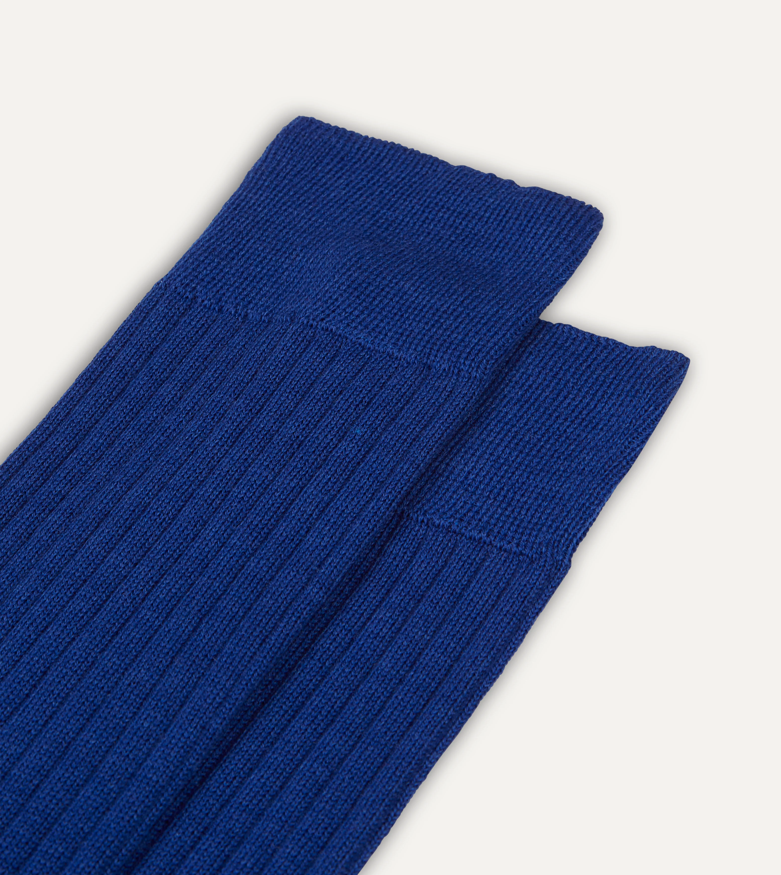 Royal Blue Wool Over-the-Calf Socks - Image 3
