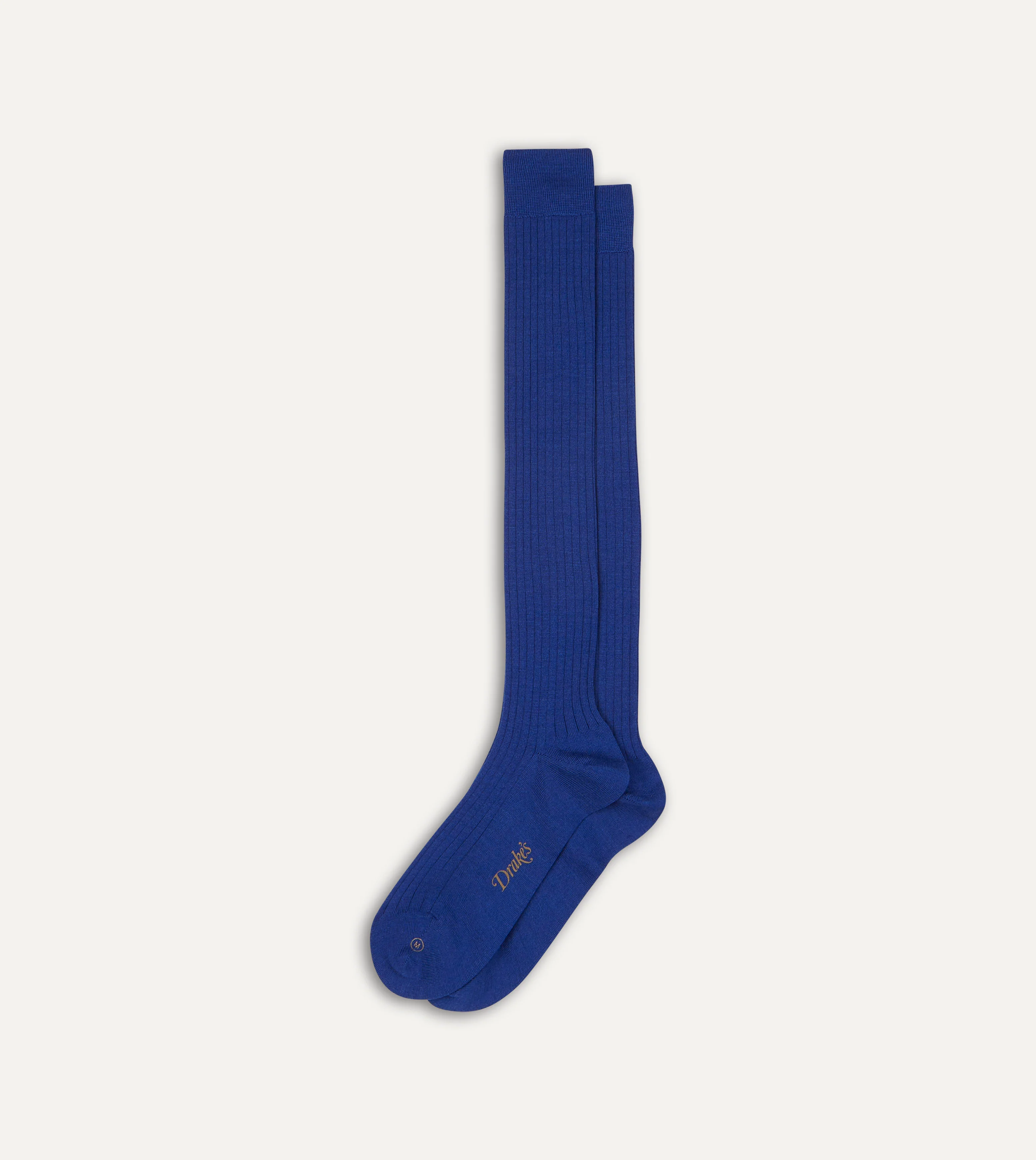 Royal Blue Wool Over-the-Calf Socks - Image 4