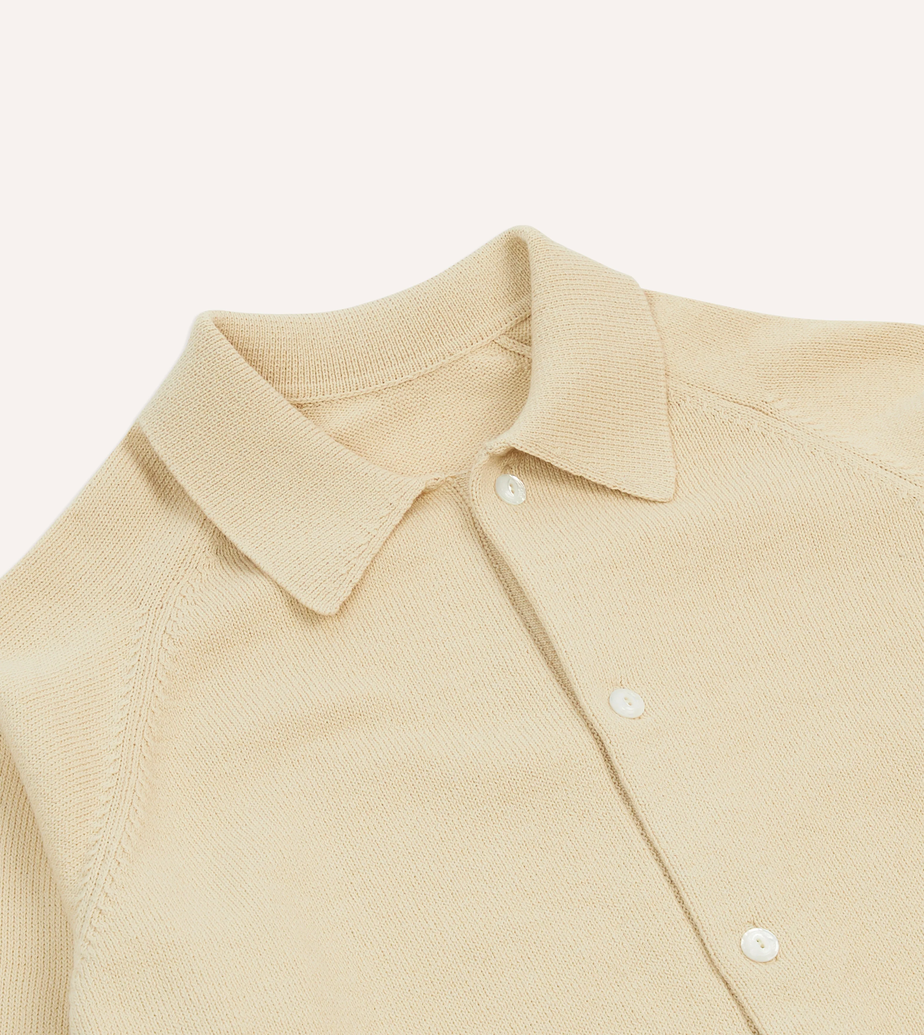 Sand Cotton Button-Through Knit - Image 3