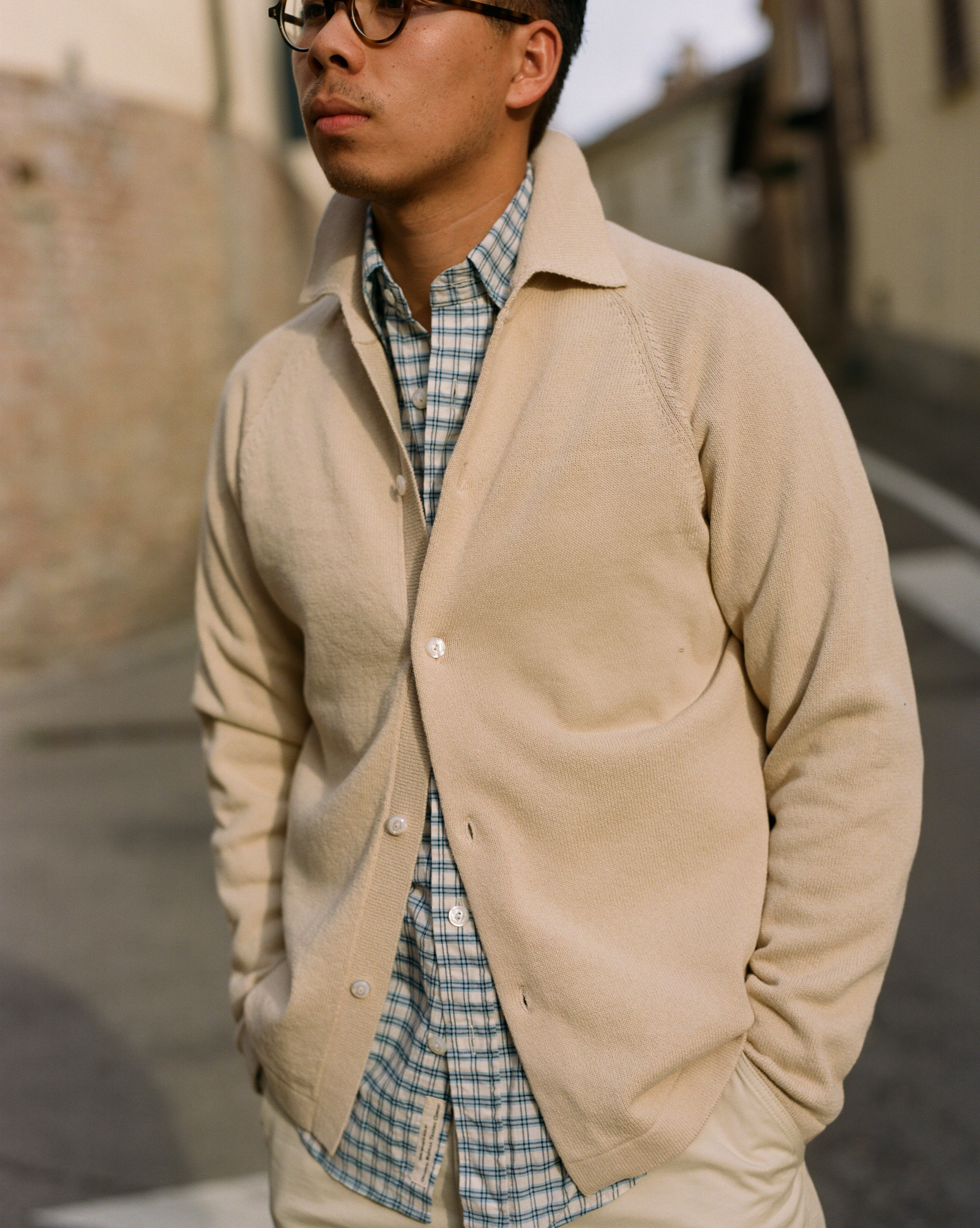 Sand Cotton Button-Through Knit - Image 6