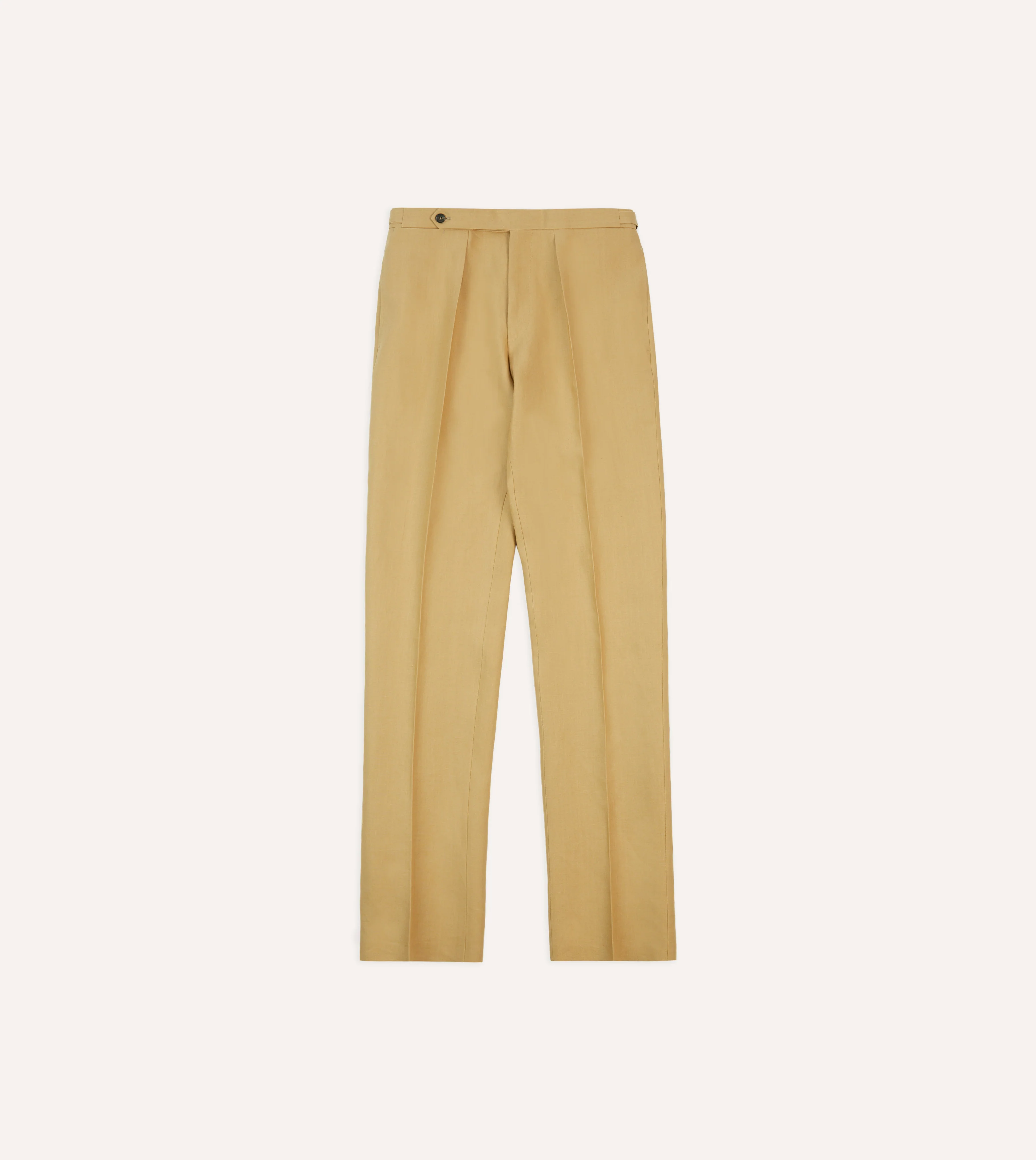 Sand Irish Linen Single Pleat Trouser - Image 3